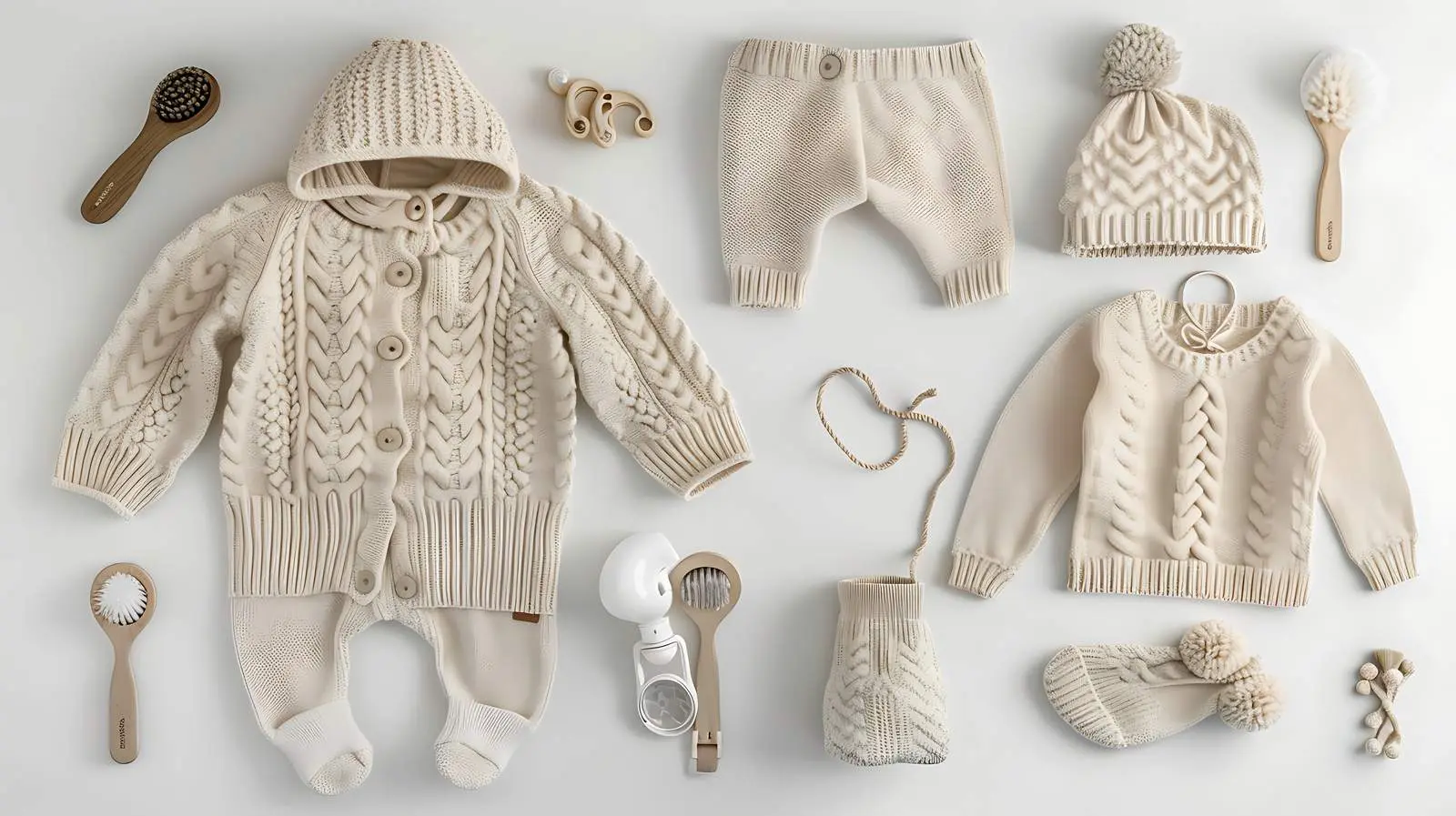 Cozy Scandinavian Pastel Beige Newborn Baby Photo — free download from Dotvec