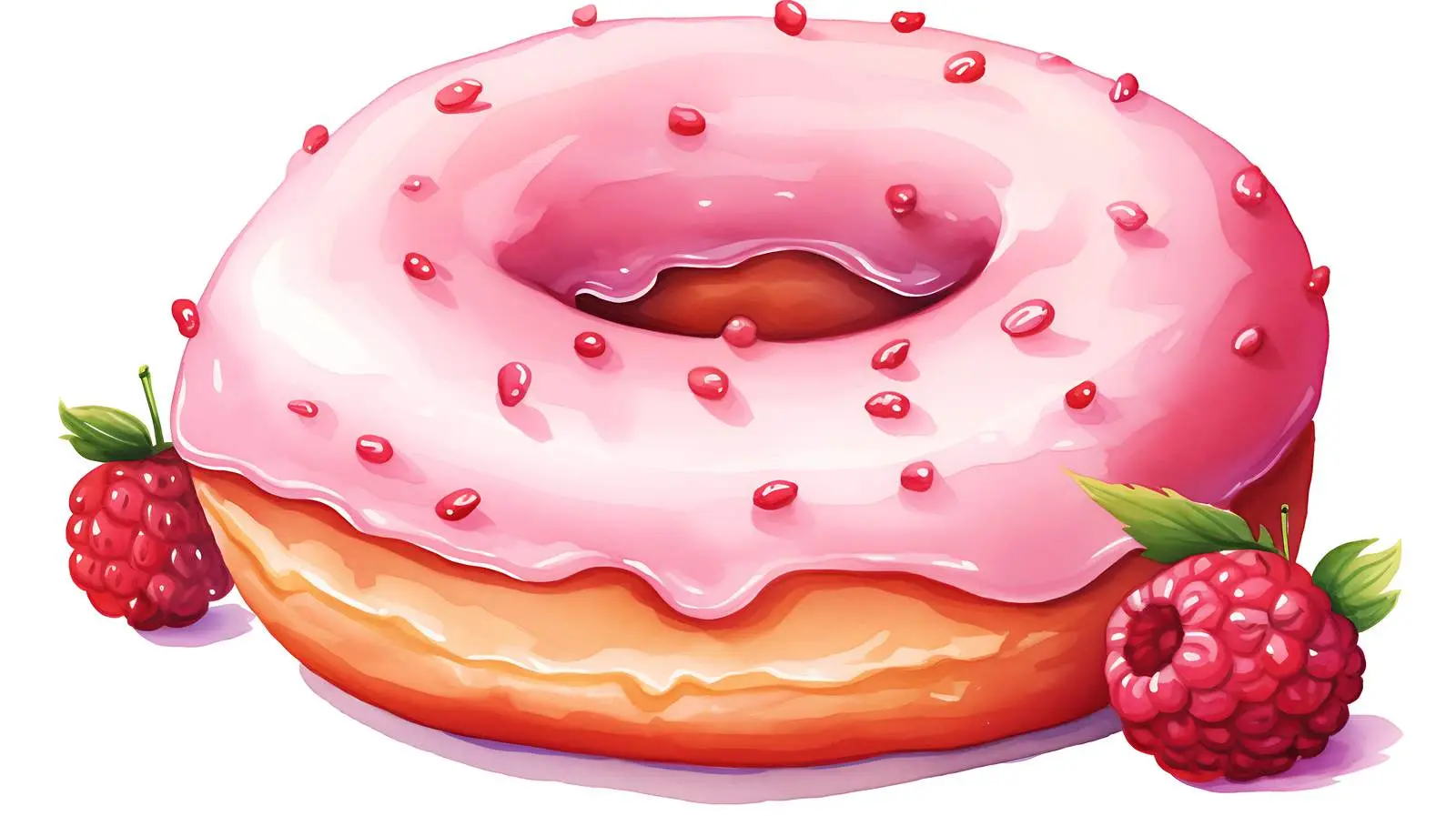 Pastel Pink Berry Donut on White — free download from Dotvec