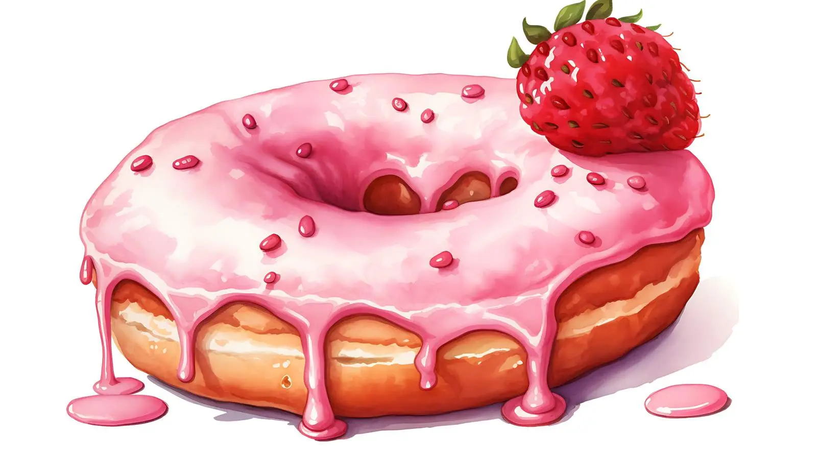 Pastel Pink Berry Donut on White — free download from Dotvec