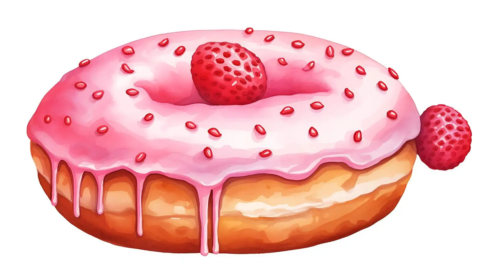 Pastel Pink Berry Donut on White — free download from Dotvec