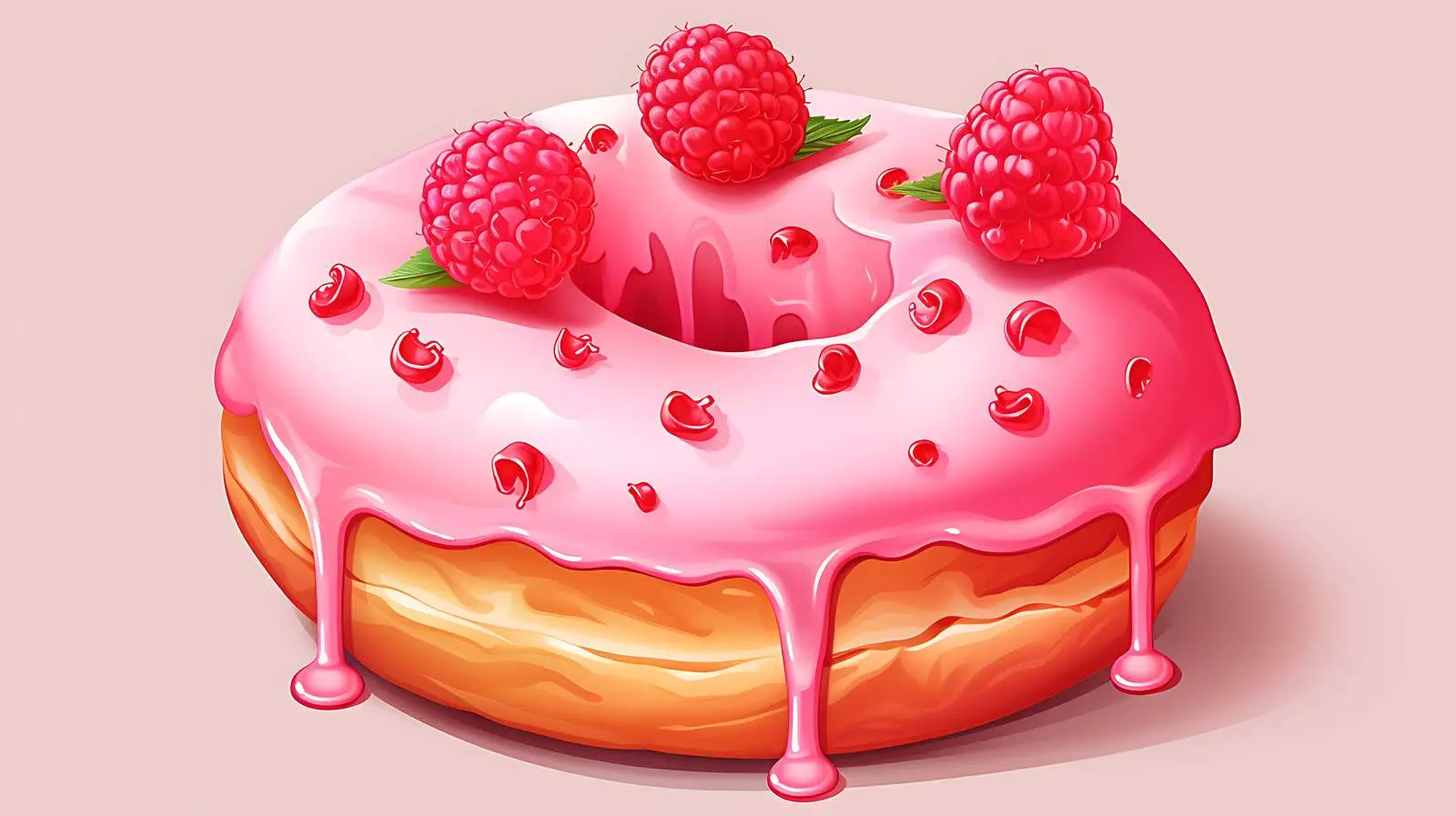 Pastel Pink Berry Donut on White — free download from Dotvec
