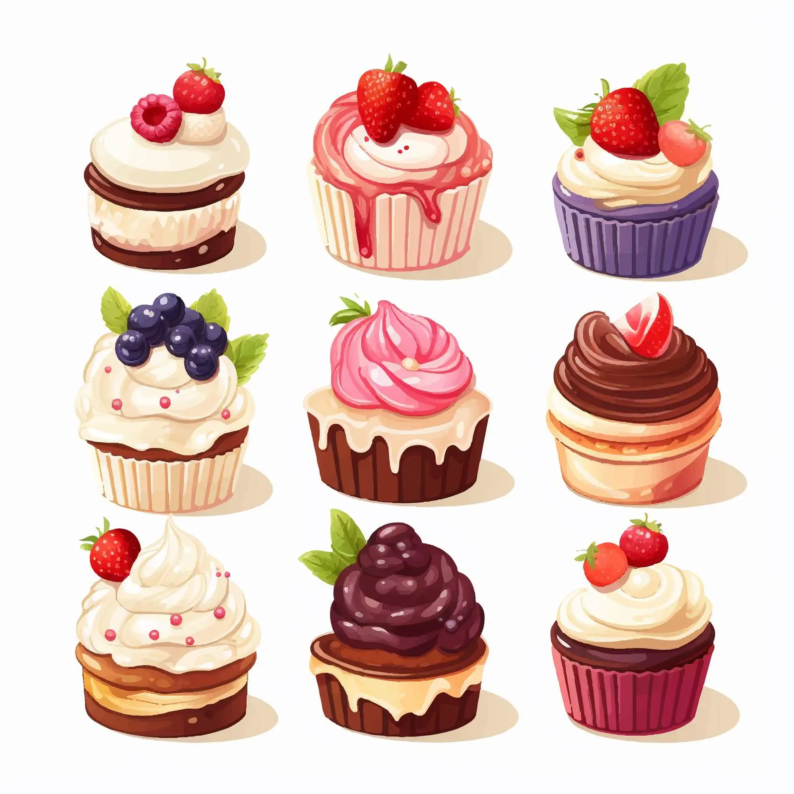Decorated Pastry Cupcake with Flower Petals — free download from Dotvec
