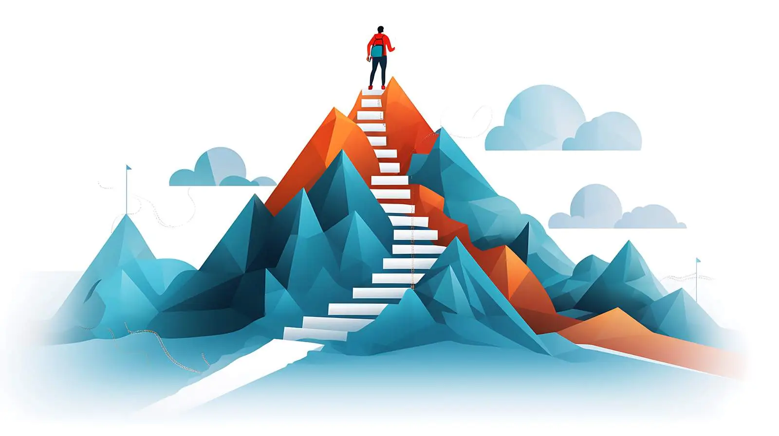 Successful Business Leader Climbing Mountain Path — free download from Dotvec