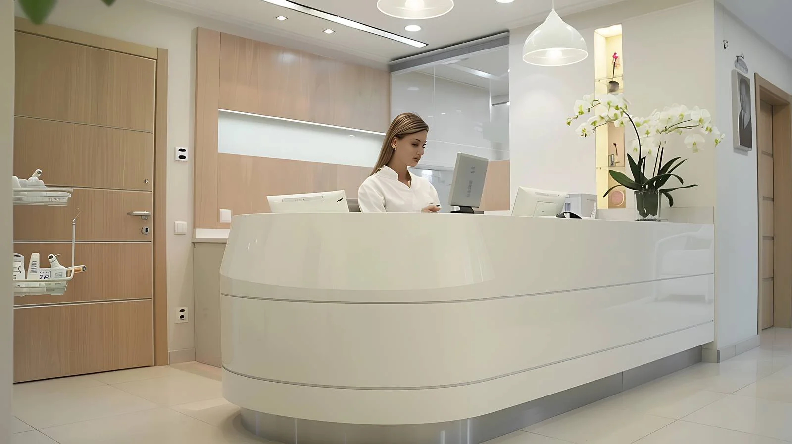 Patient Check-In at Dental Reception Desk — free download from Dotvec