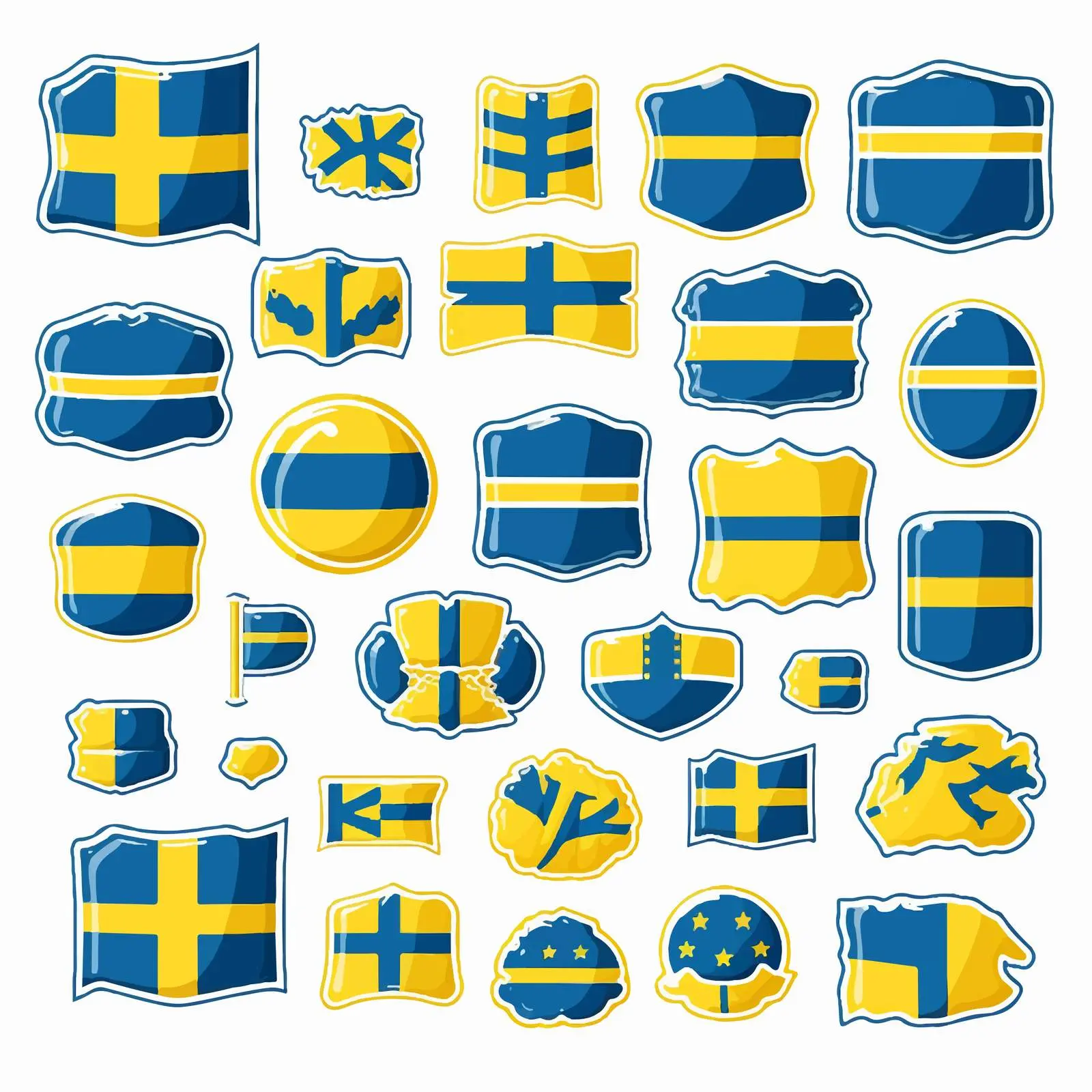 Patriotic Travel Stickers in Flag Colors – free travel icon image from Dotvec