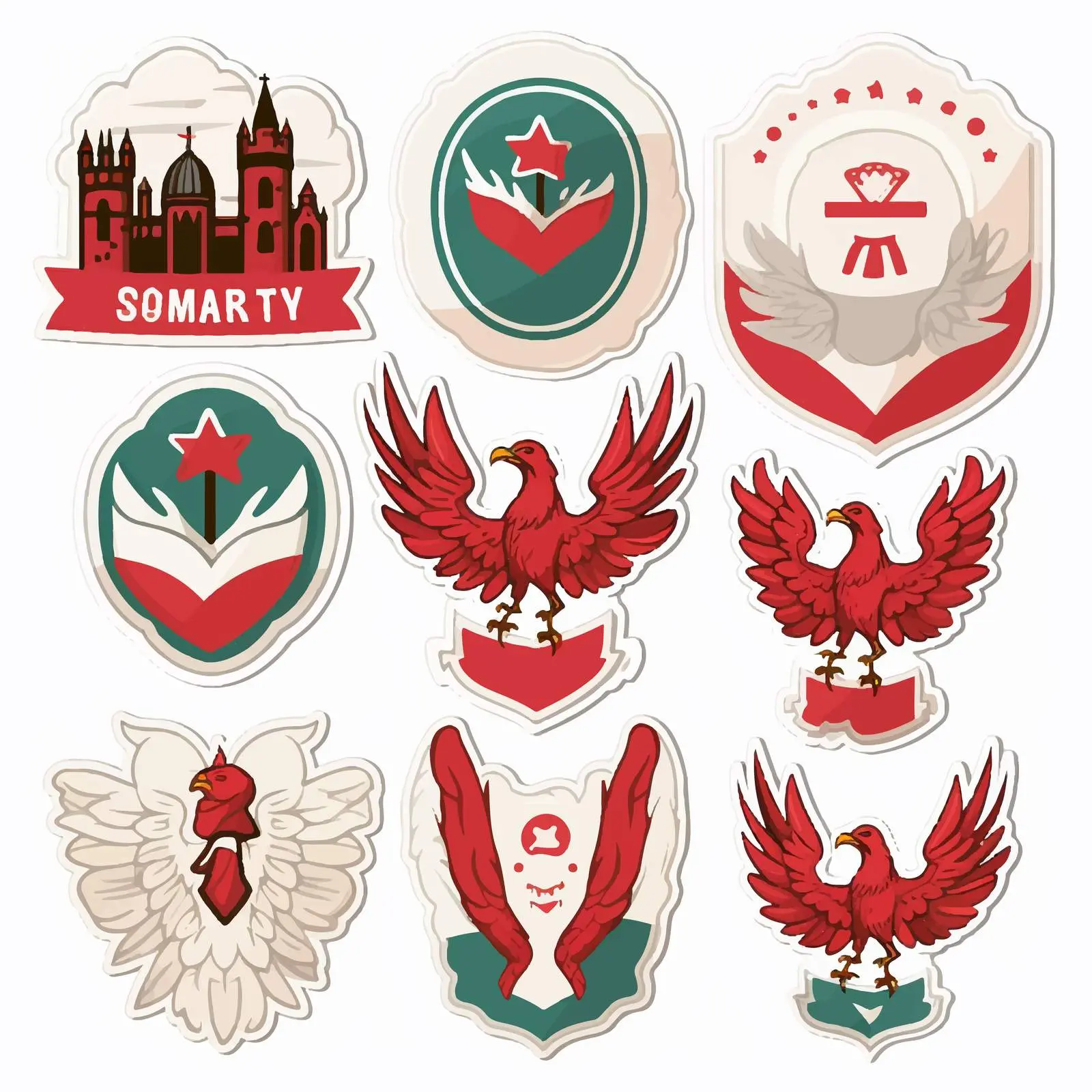 Patriotic Travel Stickers in Flag Colors — free download from Dotvec