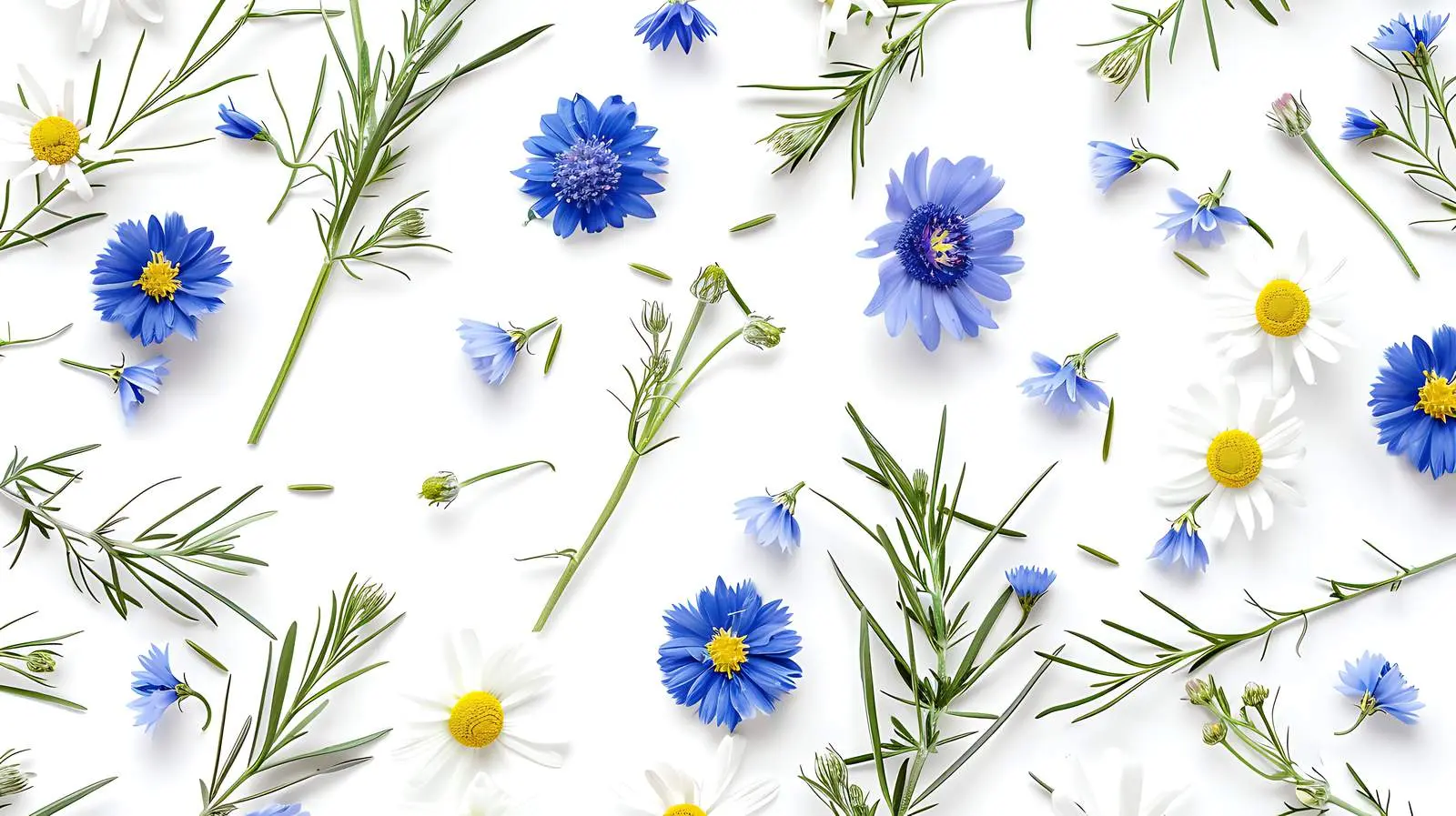 Charming Floral Pattern with Chamomile and Cornflowers — free download from Dotvec