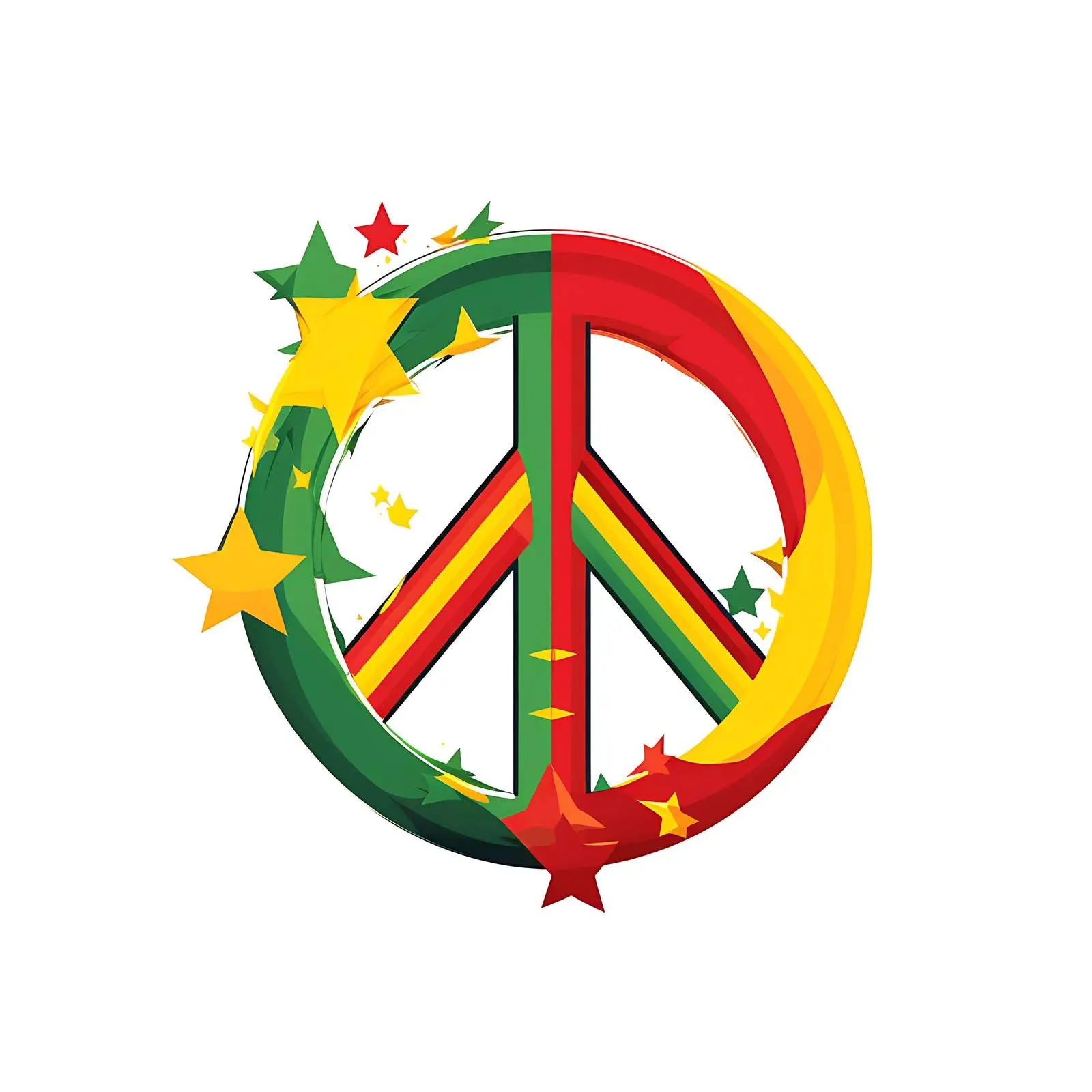 Colorful Peace Symbols Inspired by National Flags — free download from Dotvec