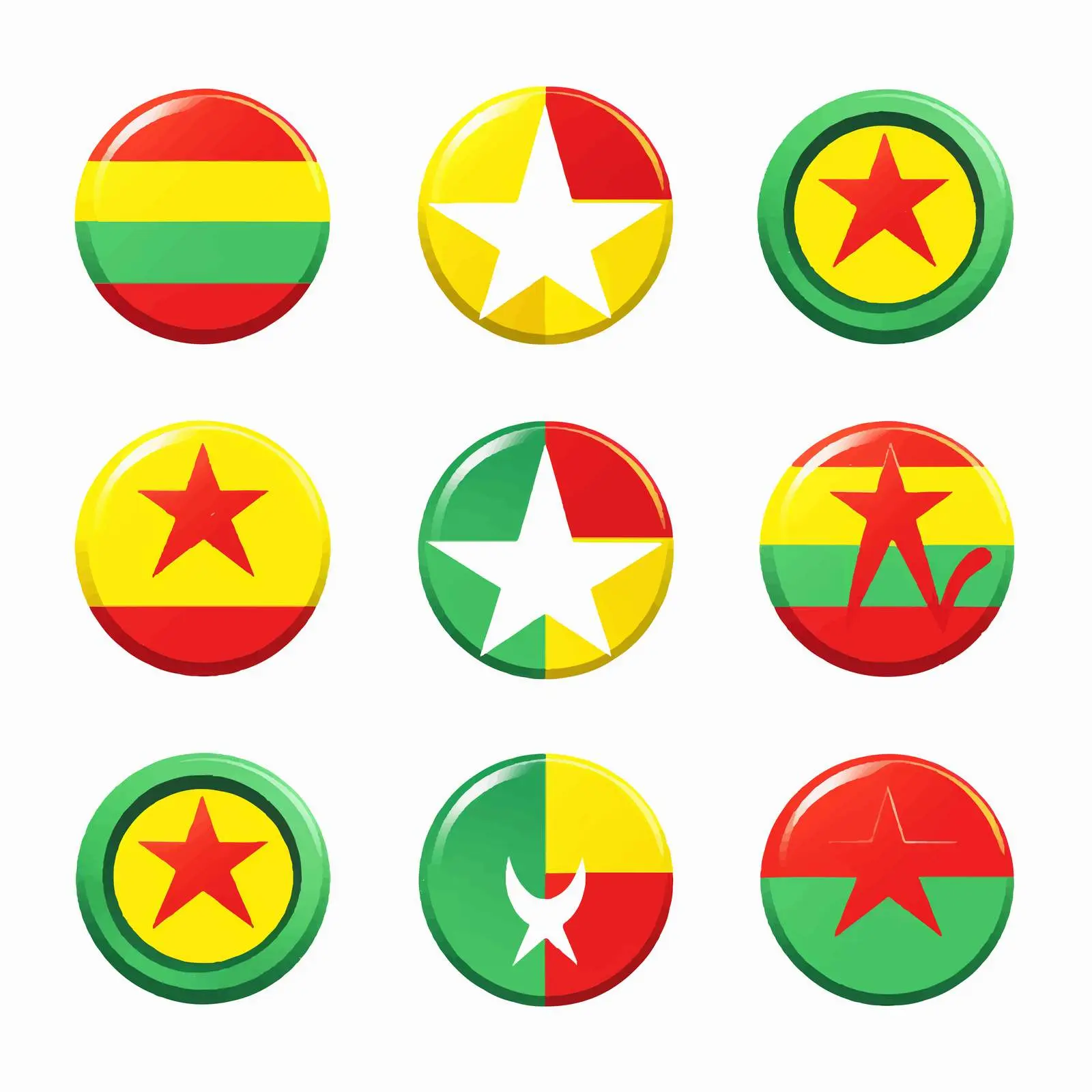 Colorful Peace Symbols Inspired by National Flags — free download from Dotvec