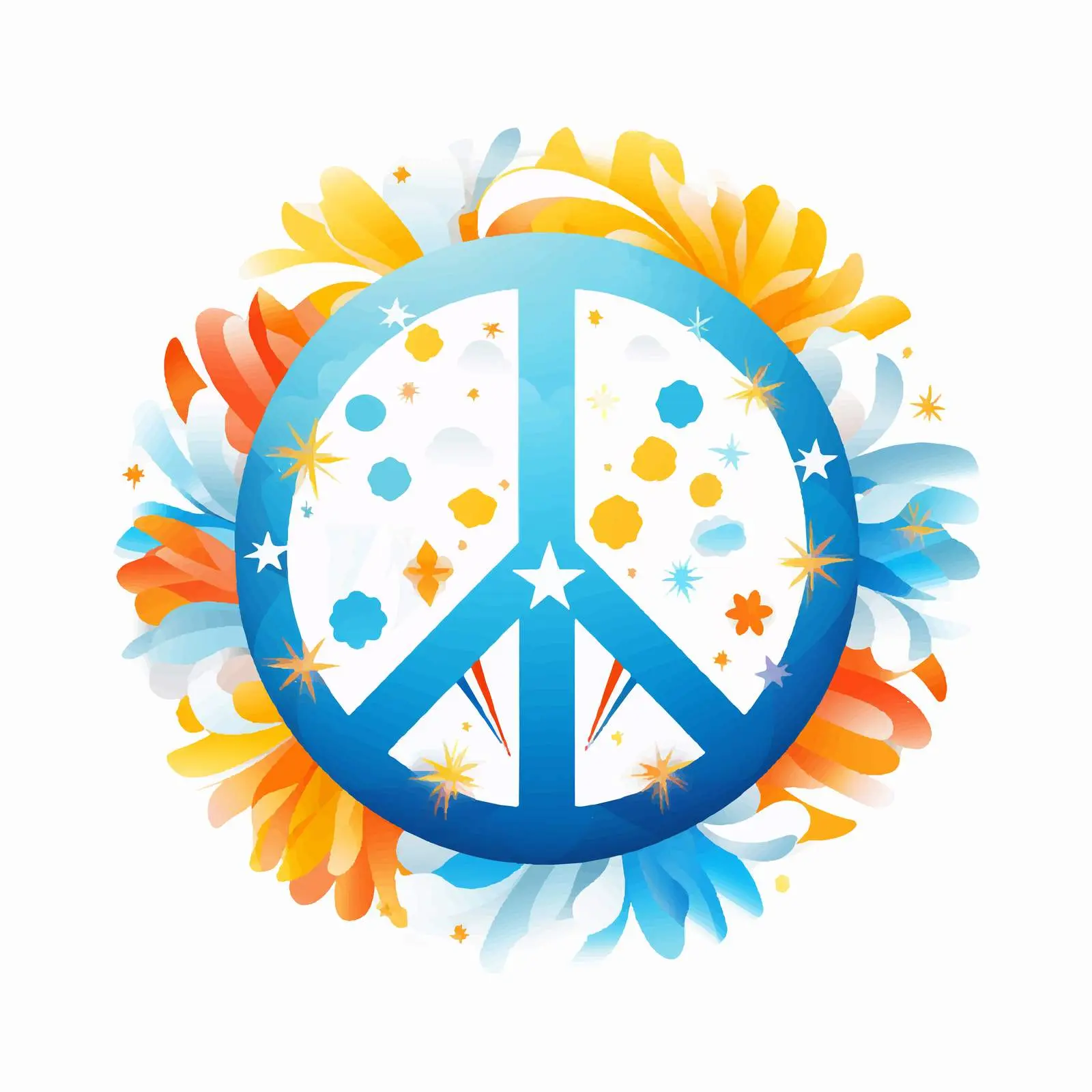 Colorful Peace Symbols Inspired by National Flags – free world flags image from Dotvec
