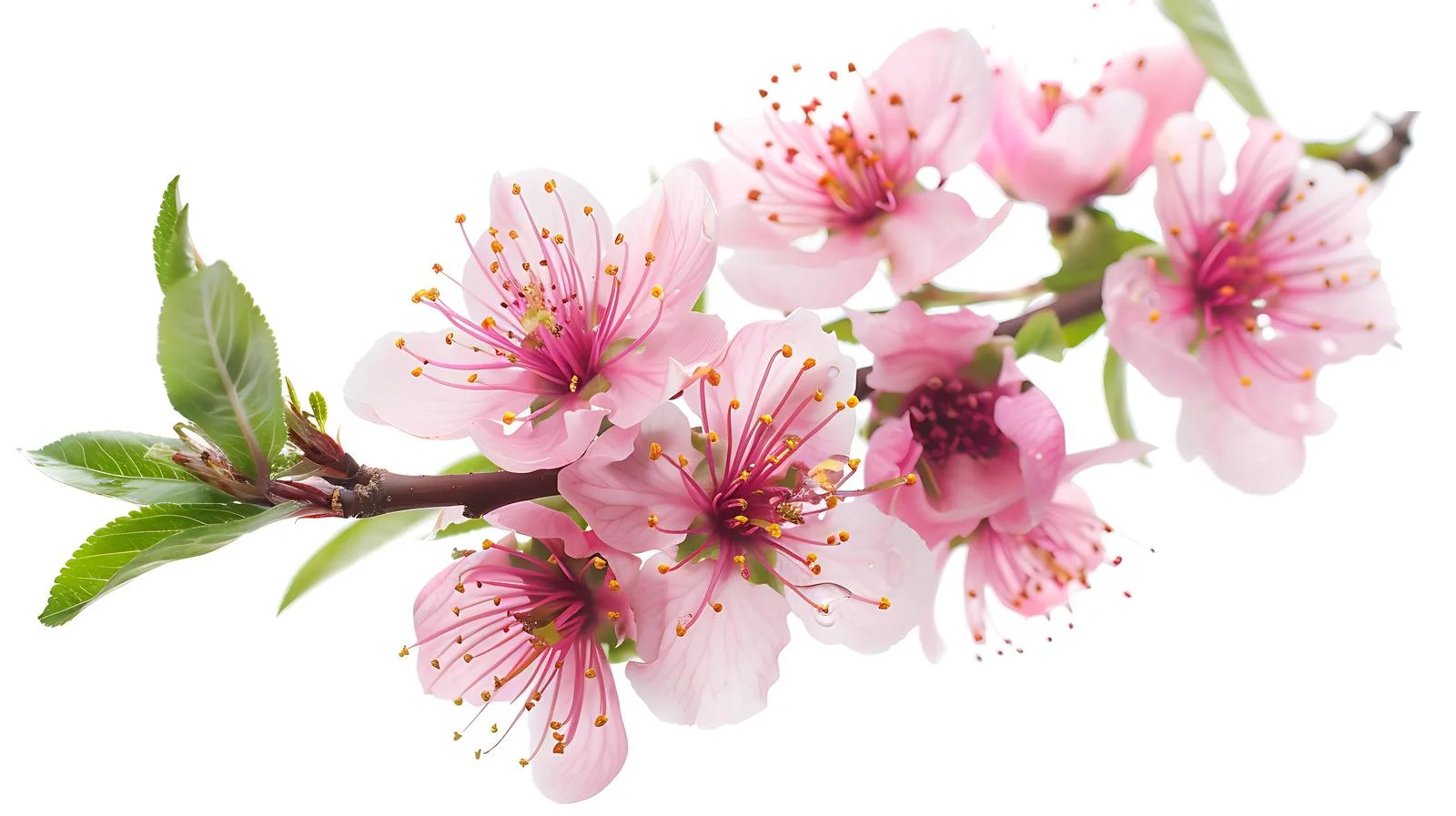 Vivid Peach Blossom Blooms in Sunny Spring — free download from Dotvec