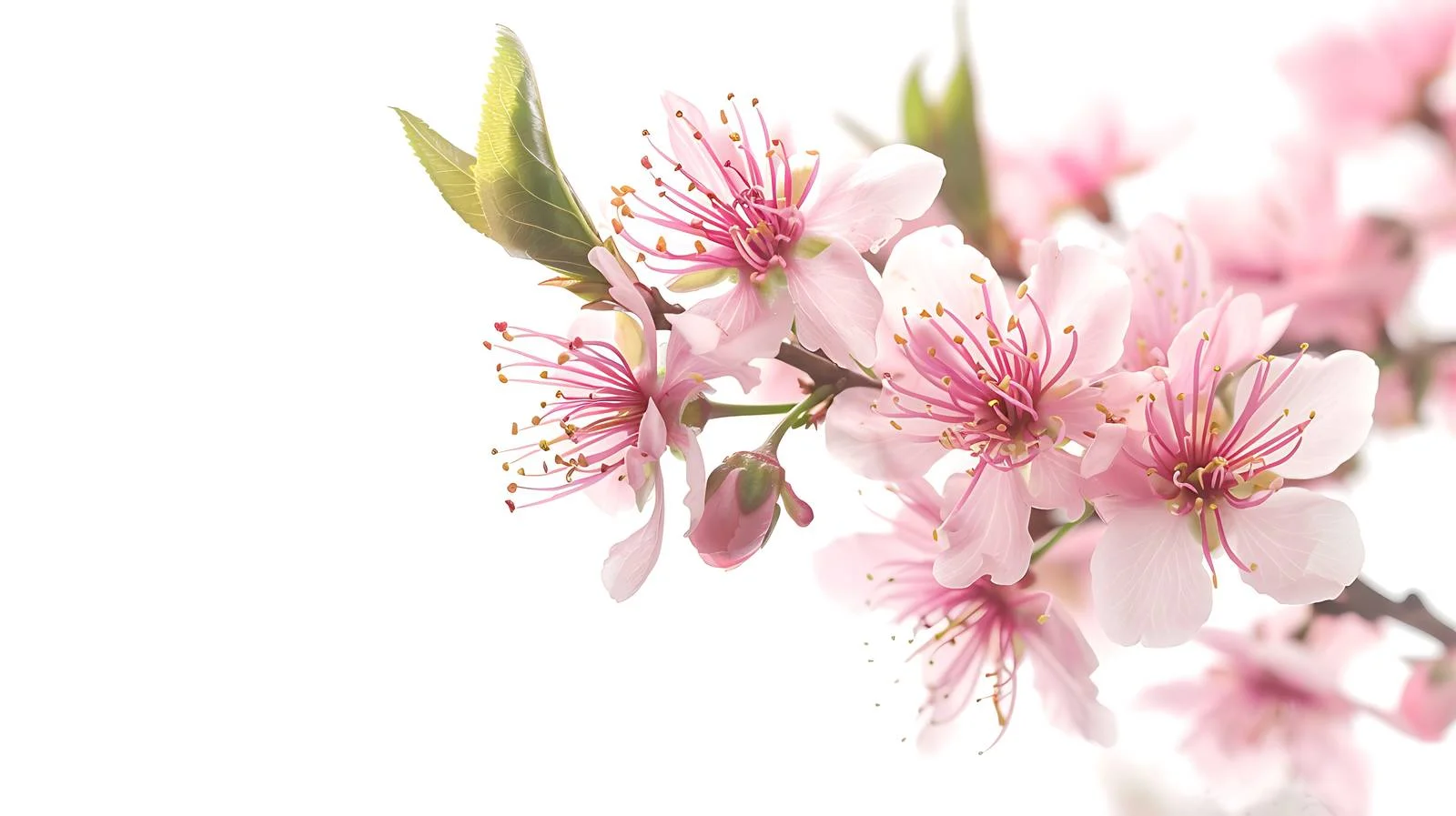 Peach Blossoms Spring Bloom White Background — free download from Dotvec