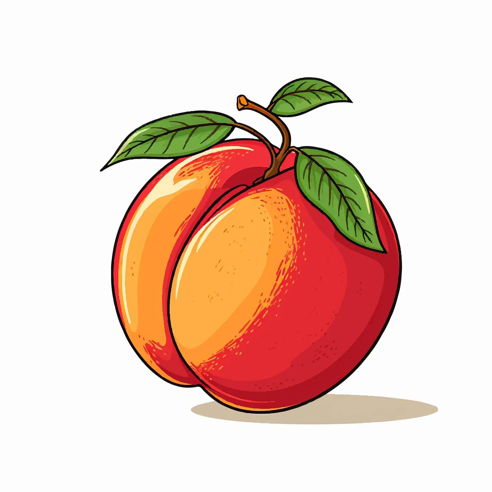 Peach Fruit Outline Cartoon Vector Illustration – free custom vector image from Dotvec