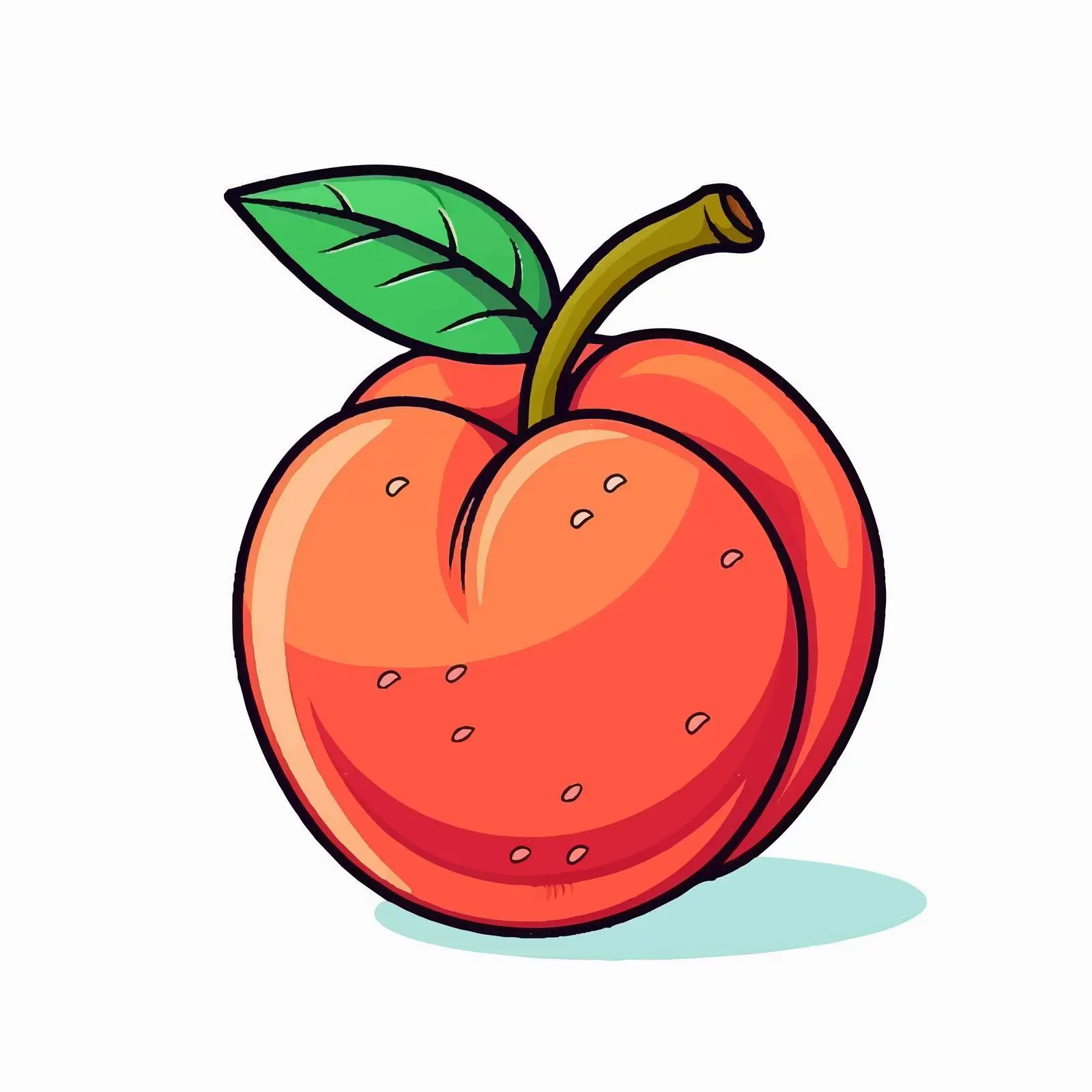 Peach Fruit Outline Vector Illustration Cartoons — free download from Dotvec