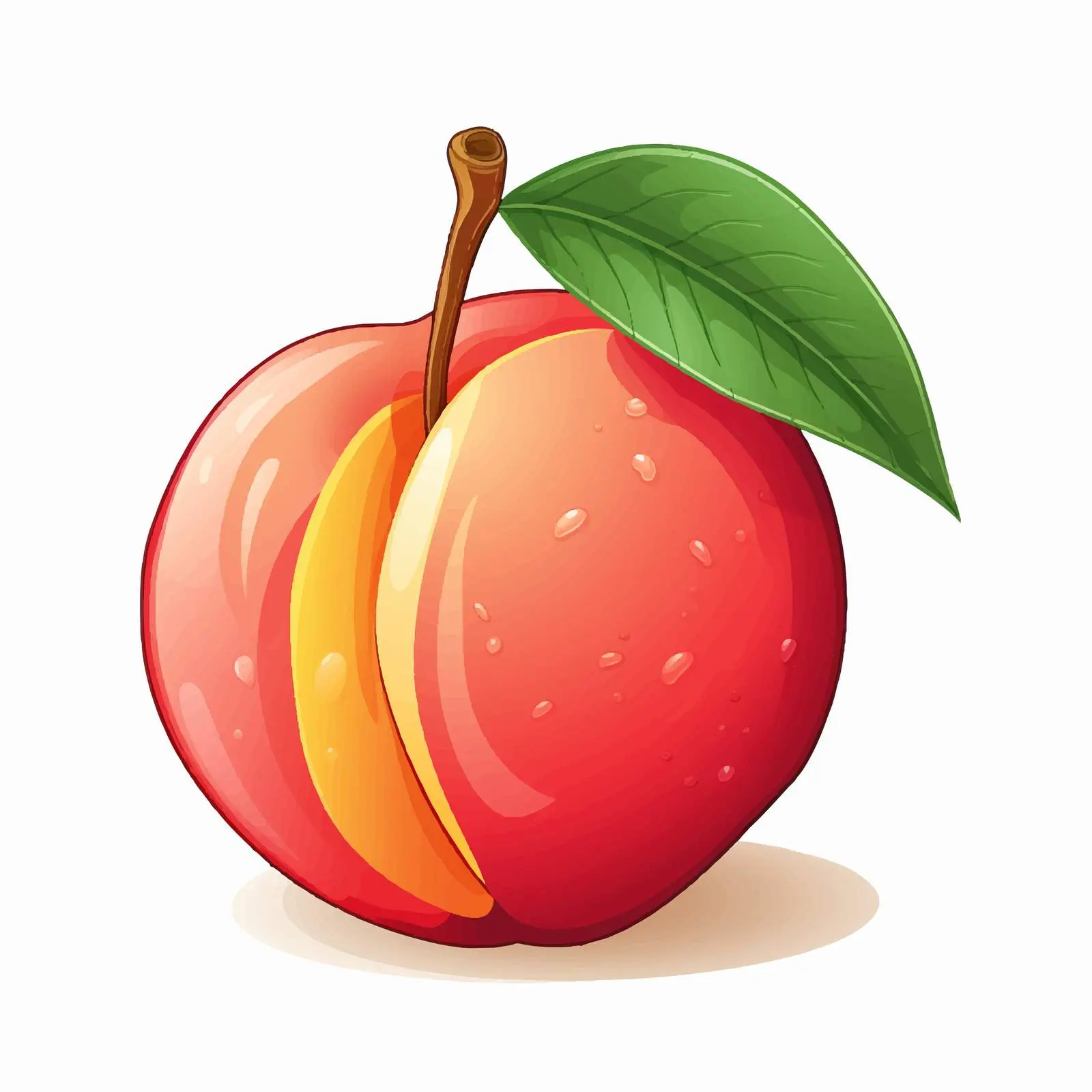 Cartoon Peach Fruit Vector Illustration — free download from Dotvec
