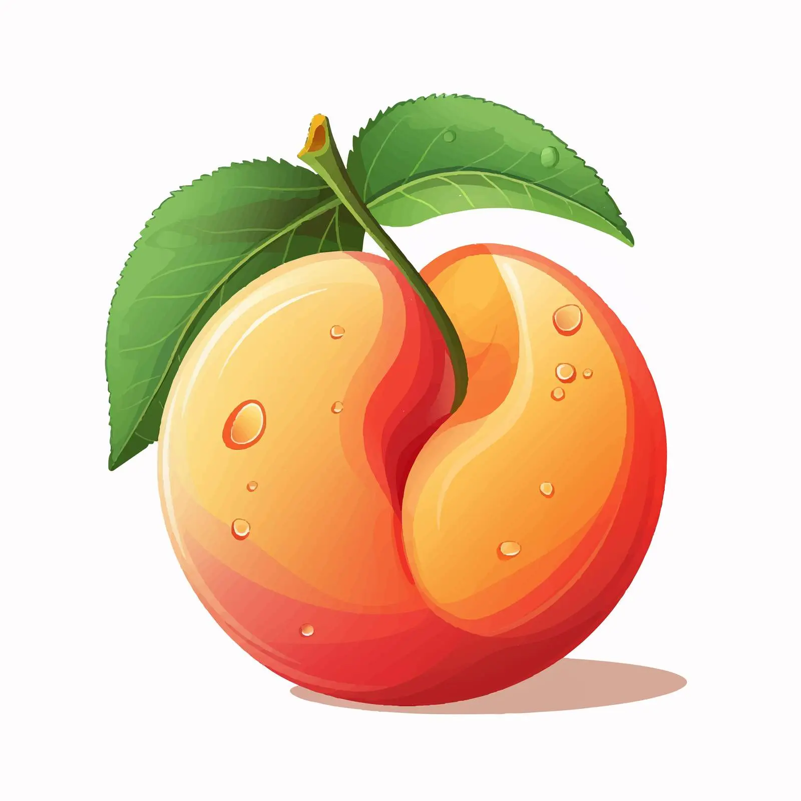 Cartoon Peach Fruit Vector Illustration — free download from Dotvec