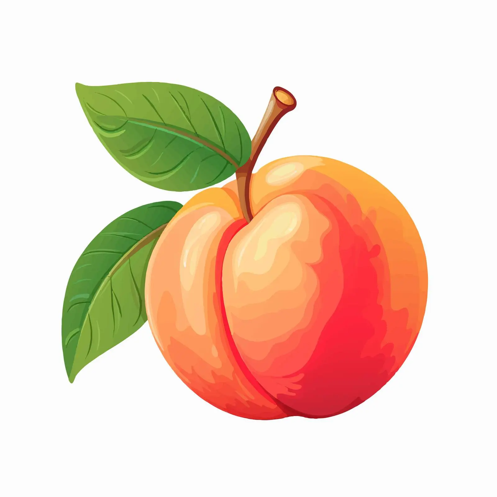 Cartoon Peach Fruit Vector Illustration — free download from Dotvec