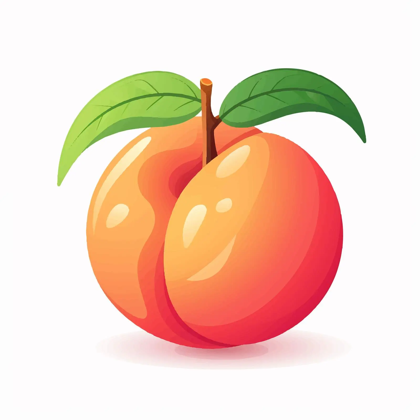Cartoon Peach Fruit Vector Illustration — free download from Dotvec