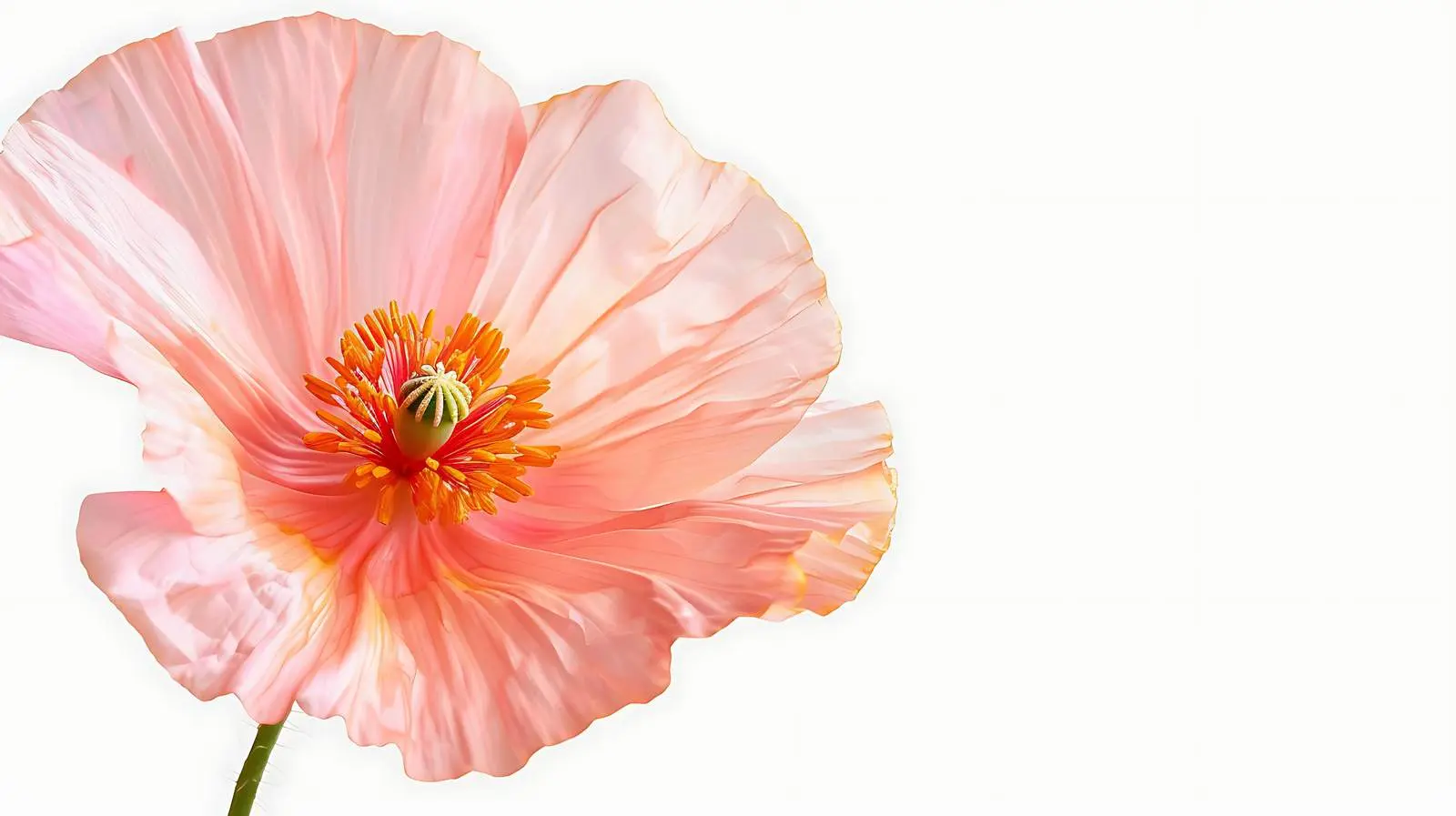 Minimal Peach Pink Poppy Flower Background — free download from Dotvec