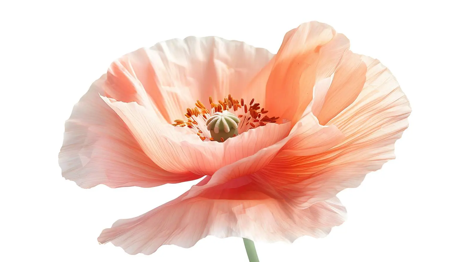Minimal Peach Pink Poppy Flower Background — free download from Dotvec