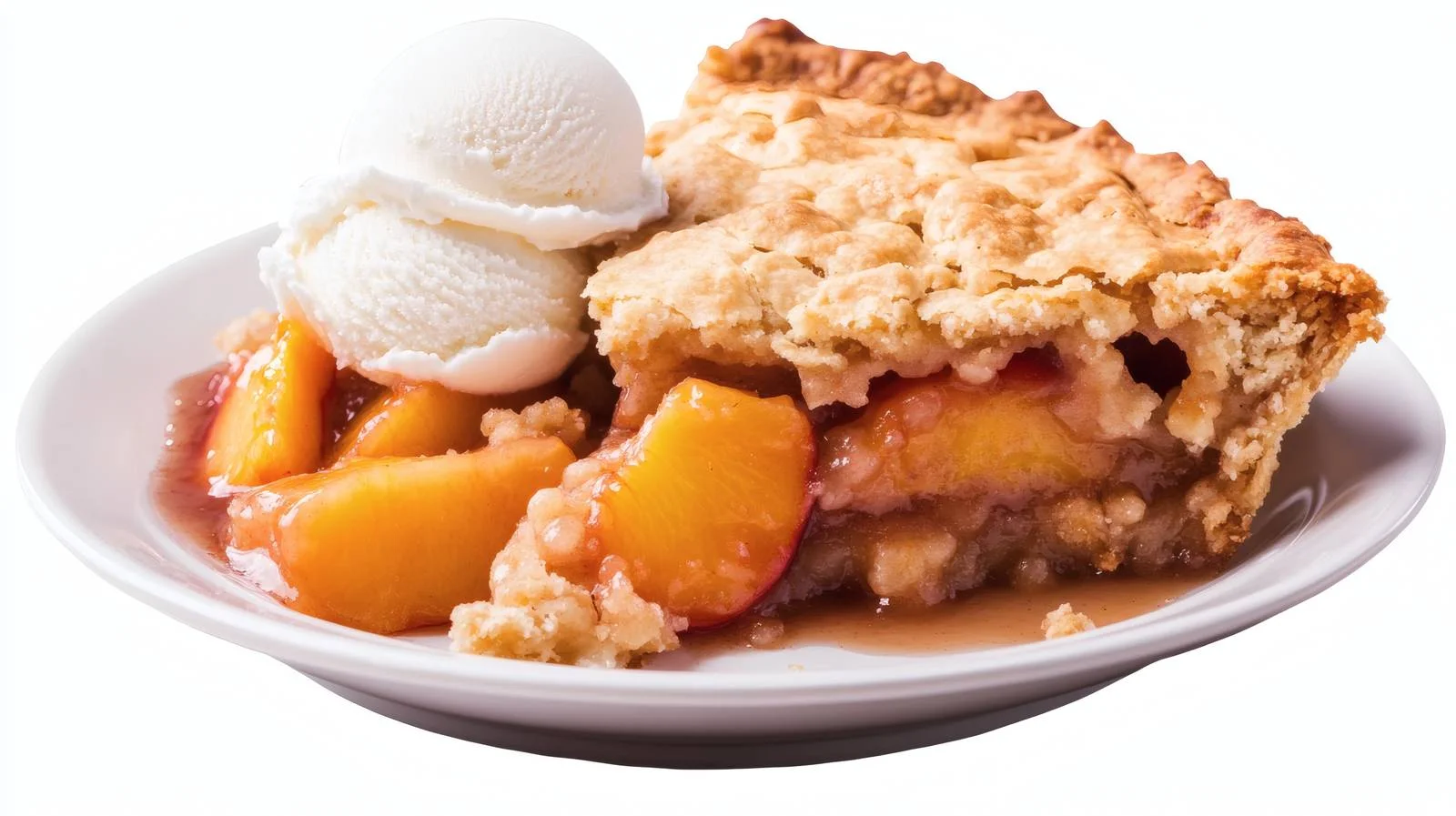 Delicious Peach Cobbler with Ice Cream — free download from Dotvec