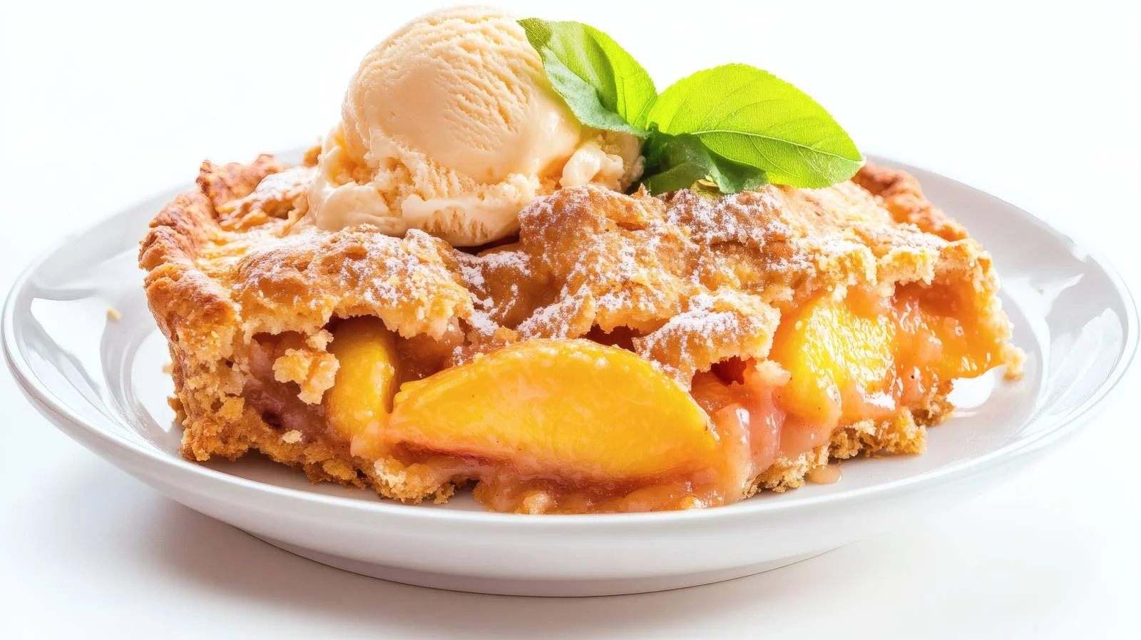 Delicious Peach Cobbler and Ice Cream — free download from Dotvec