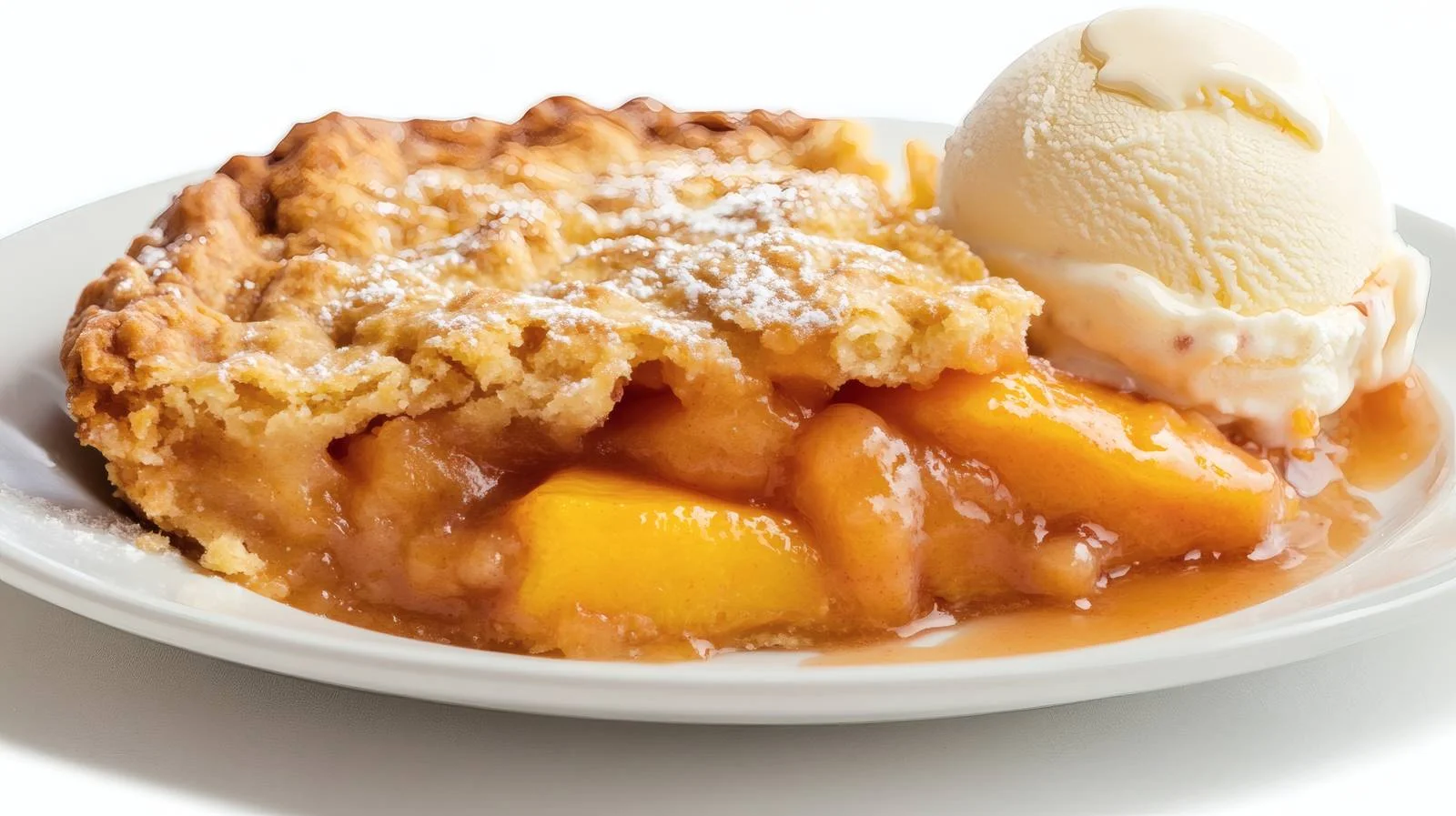 Delicious Peach Cobbler with Ice Cream — free download from Dotvec