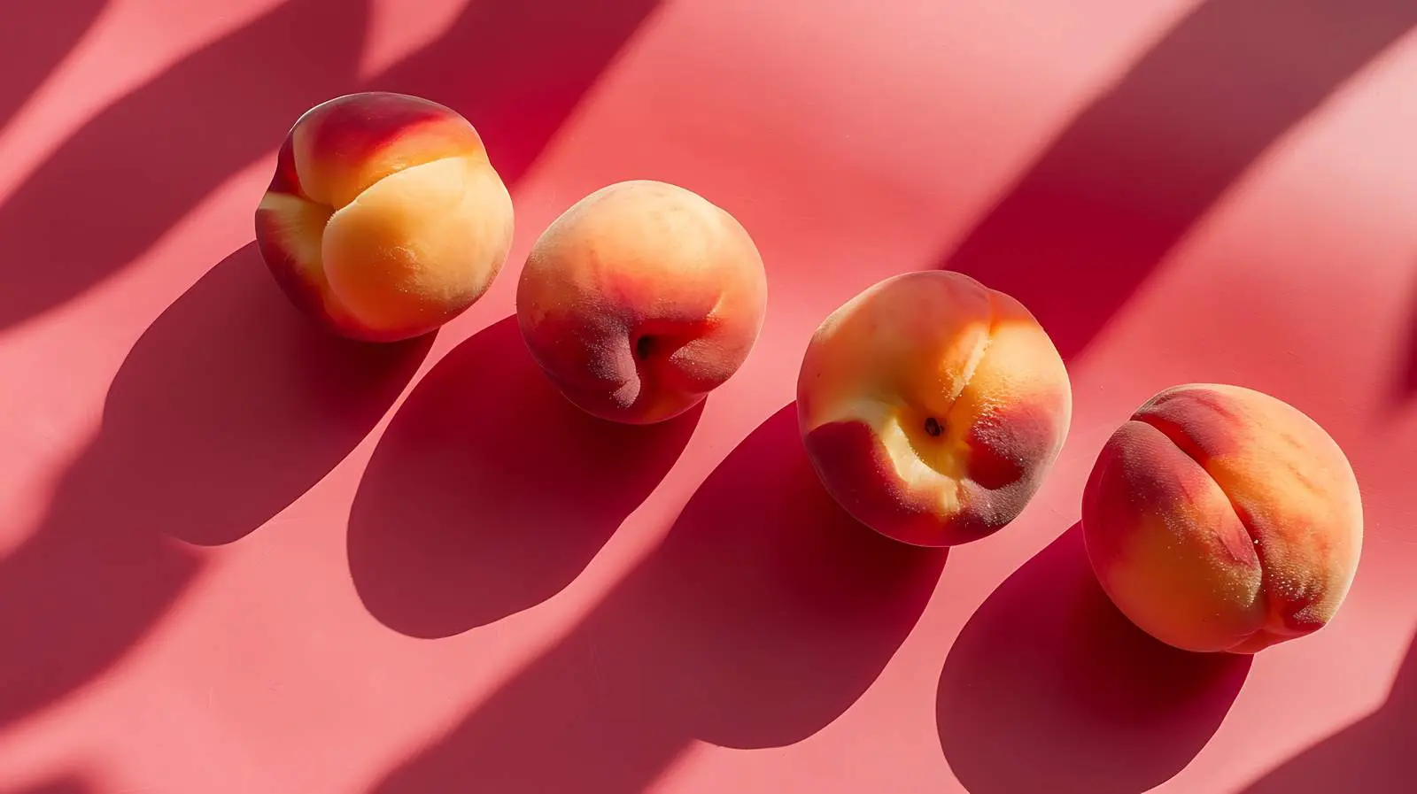 Fresh Peaches on Crimson Background with Sunlight — free download from Dotvec