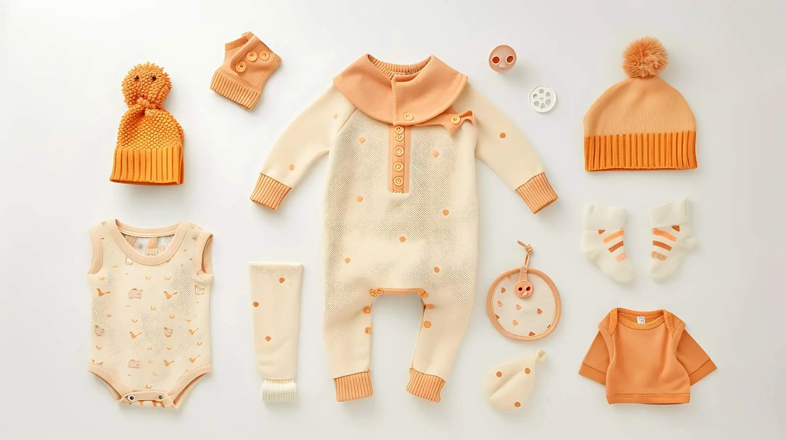 Newborn Baby Peachy Sweater and Accessories Set — free download from Dotvec