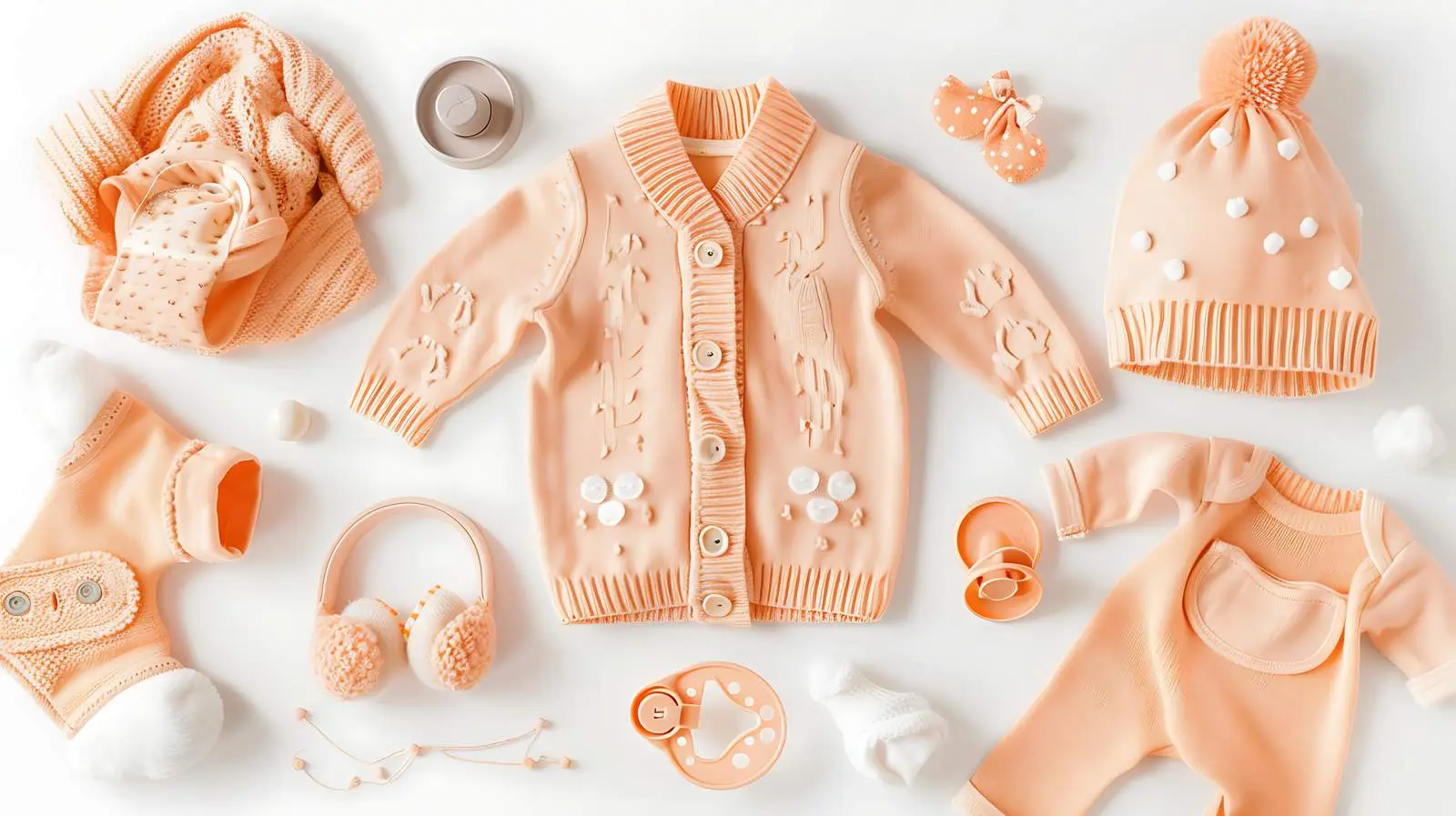 Newborn Baby Peachy Sweater and Leggings Set — free download from Dotvec