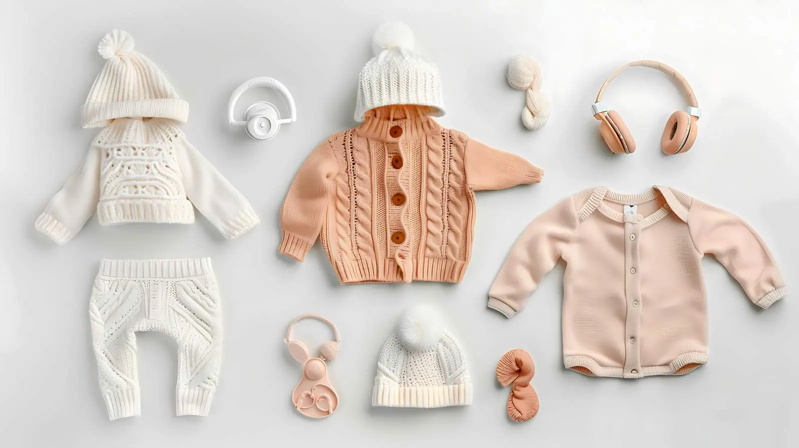 Newborn Baby Peachy Sweater and Accessories Set — free download from Dotvec