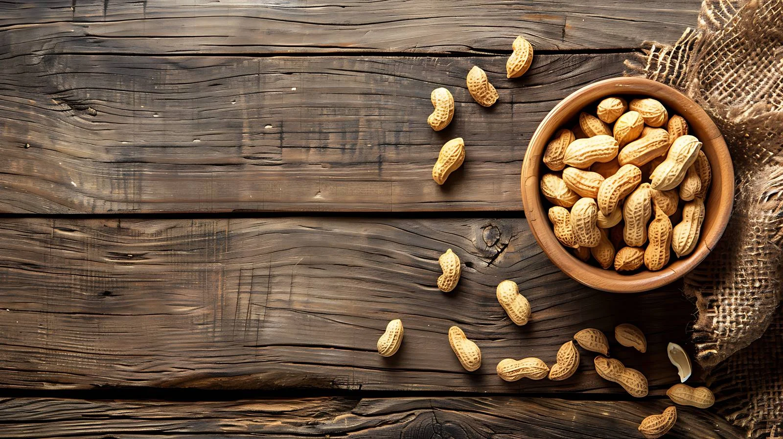 Peanut Shell on Wooden Background — free download from Dotvec