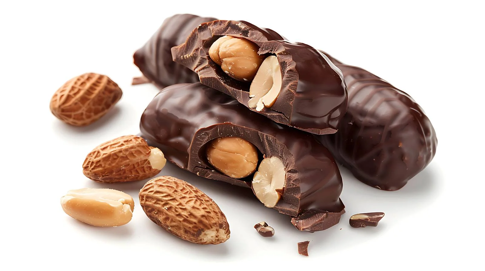 Gourmet Peanuts in Chocolate on White Background — free download from Dotvec