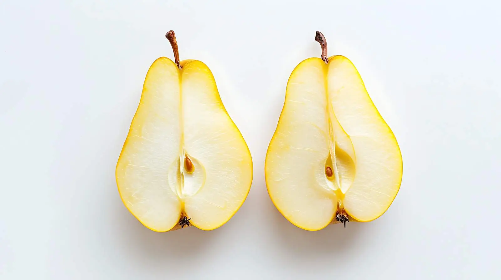 Minimal Flat Lay of Sliced Pear Fruit — free download from Dotvec