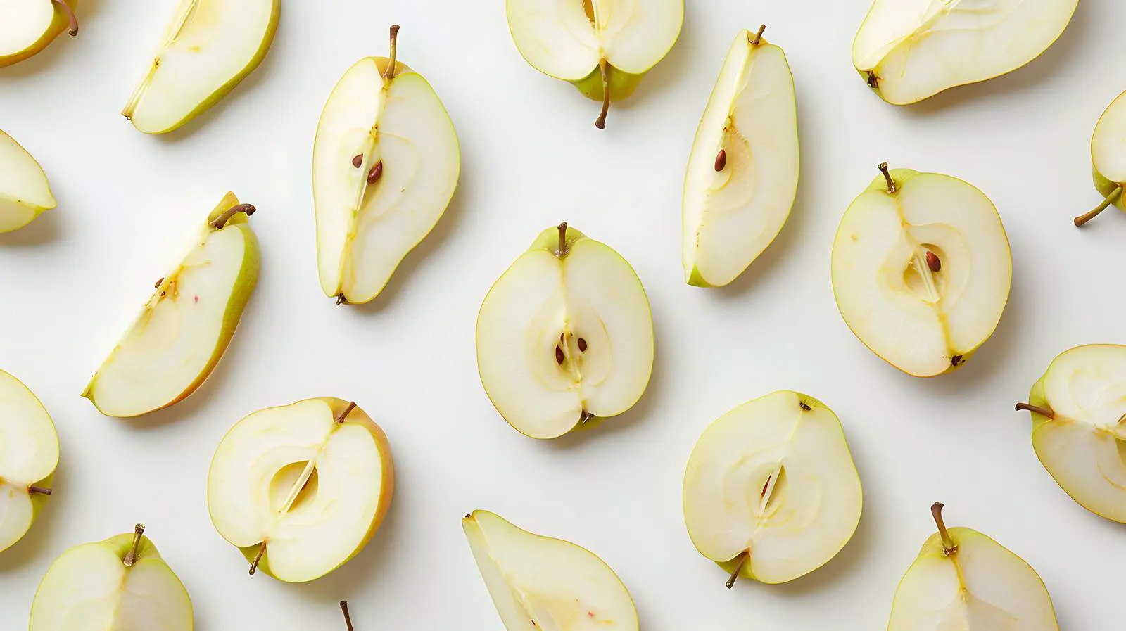 Pear Slices Pattern on White Background — free download from Dotvec