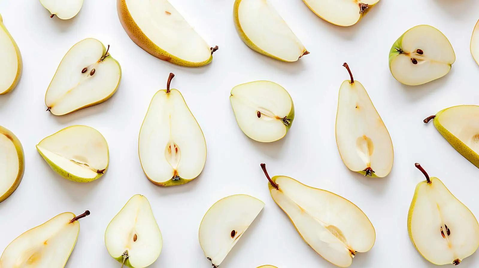 Pear Slices Pattern on White Background — free download from Dotvec