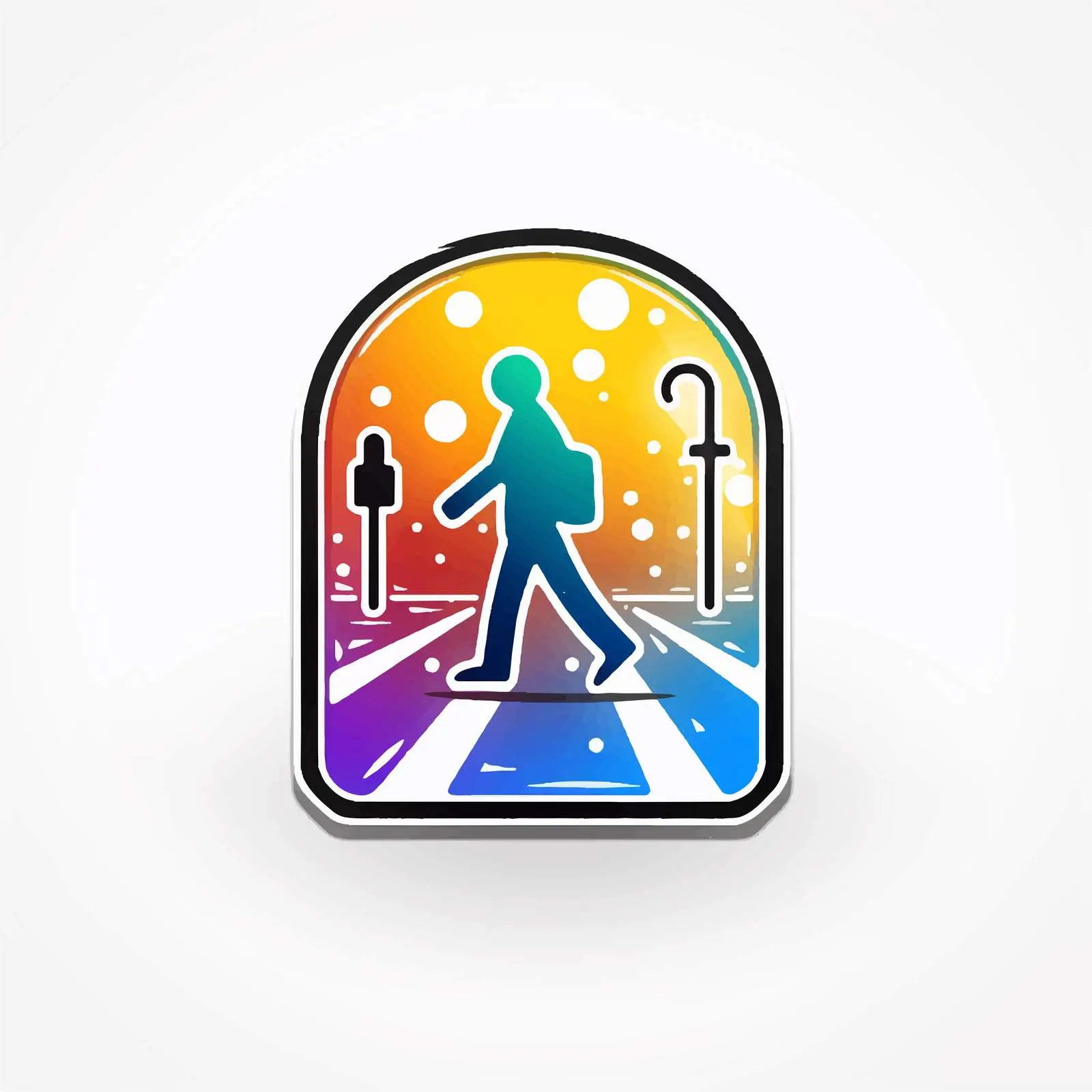 Comic Style Pedestrian Crosswalk Icon — free download from Dotvec