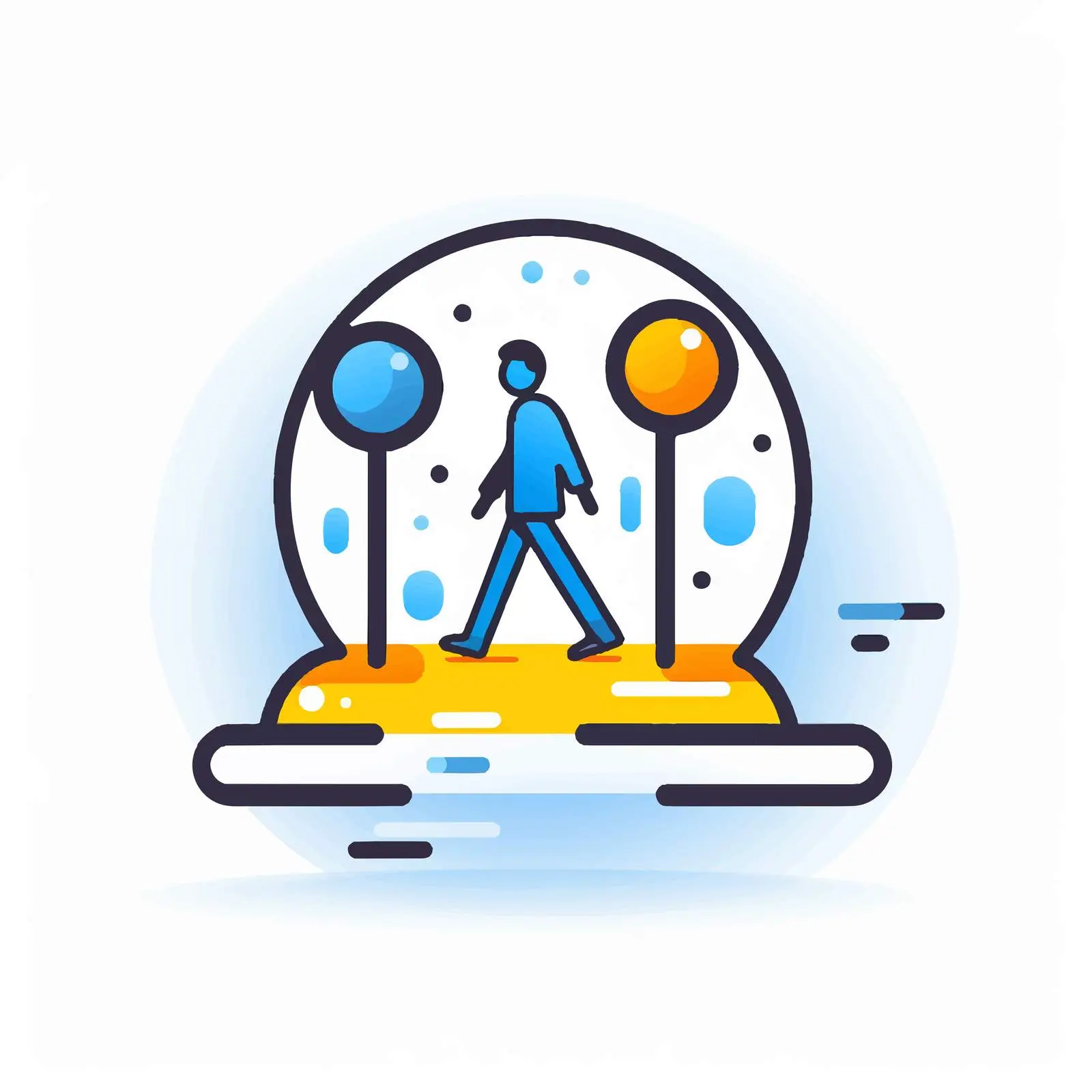 Comic Style Pedestrian Crosswalk Icon — free download from Dotvec