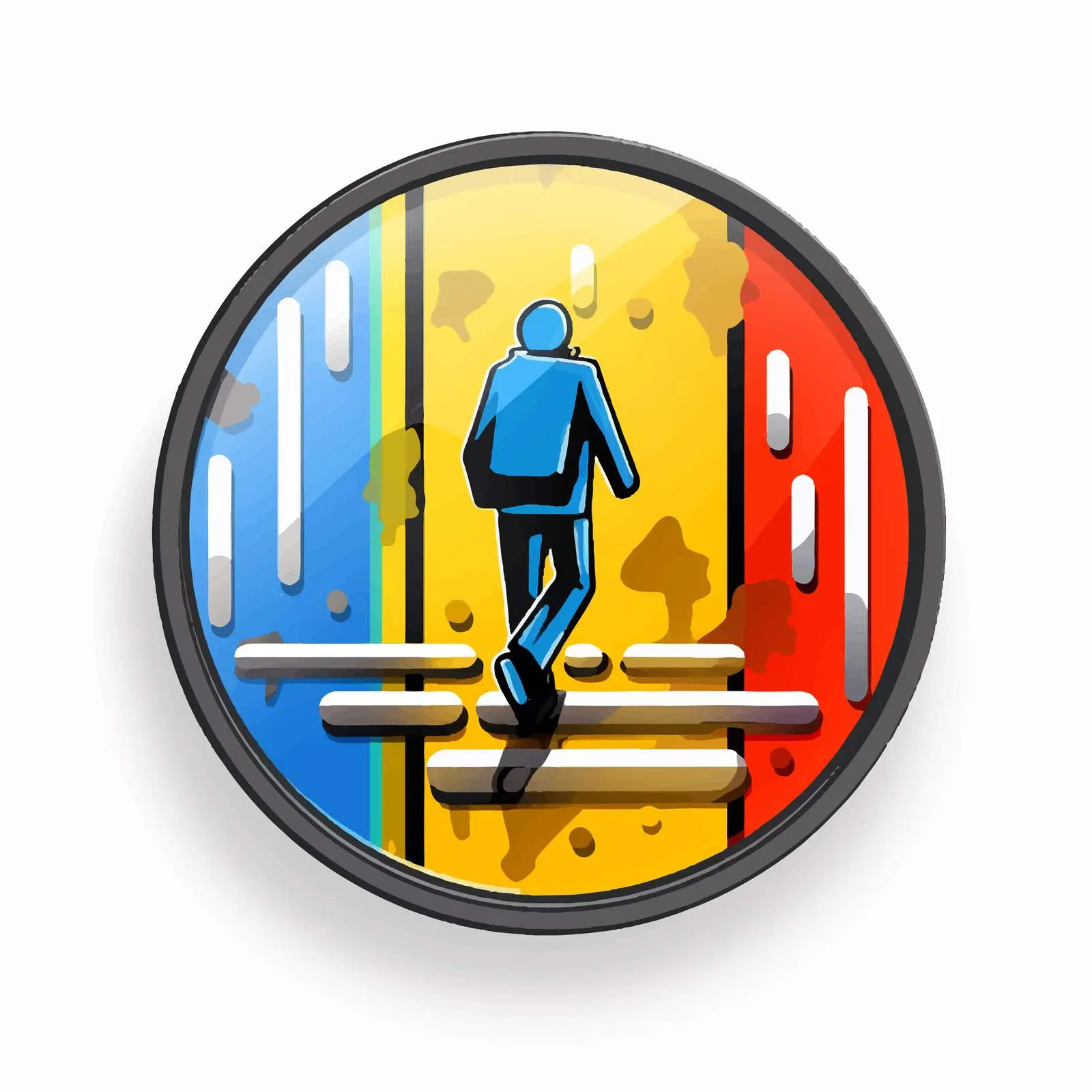 Comic Style Pedestrian Crosswalk Icon – free inclusion image from Dotvec