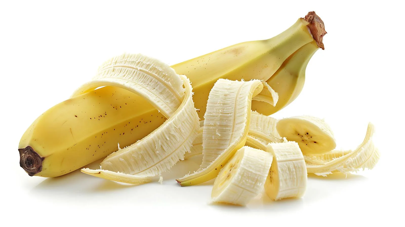 Fresh Peeled Banana on White Background — free download from Dotvec