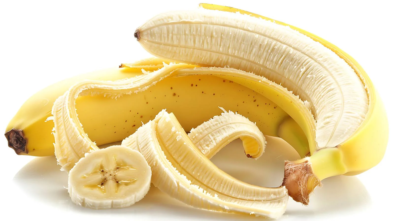 Single Peeled Banana on White Background — free download from Dotvec