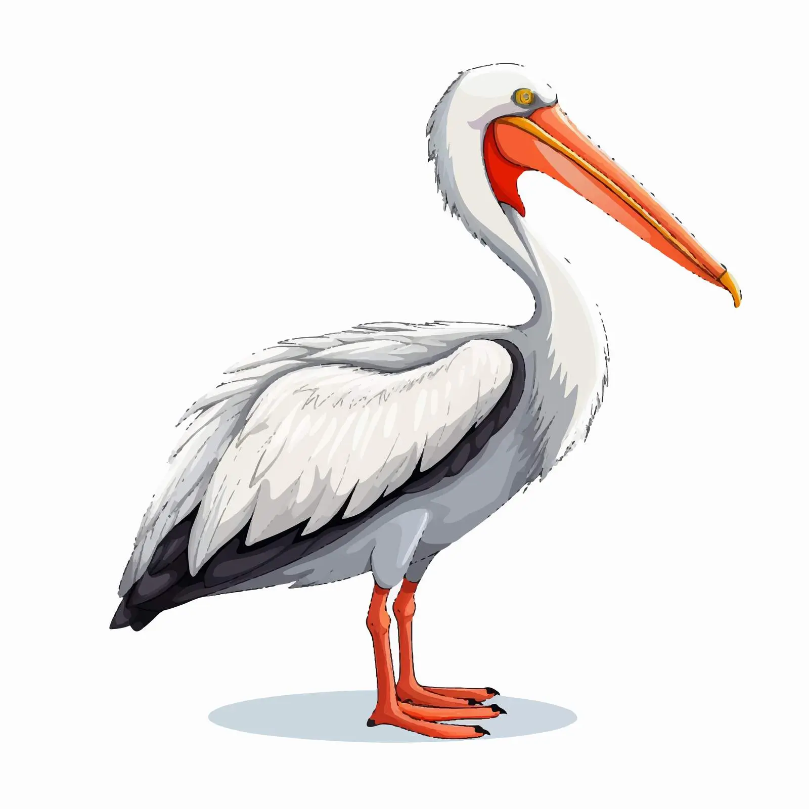 Funny Pelican Cartoon Vector Illustration – free beak image from Dotvec