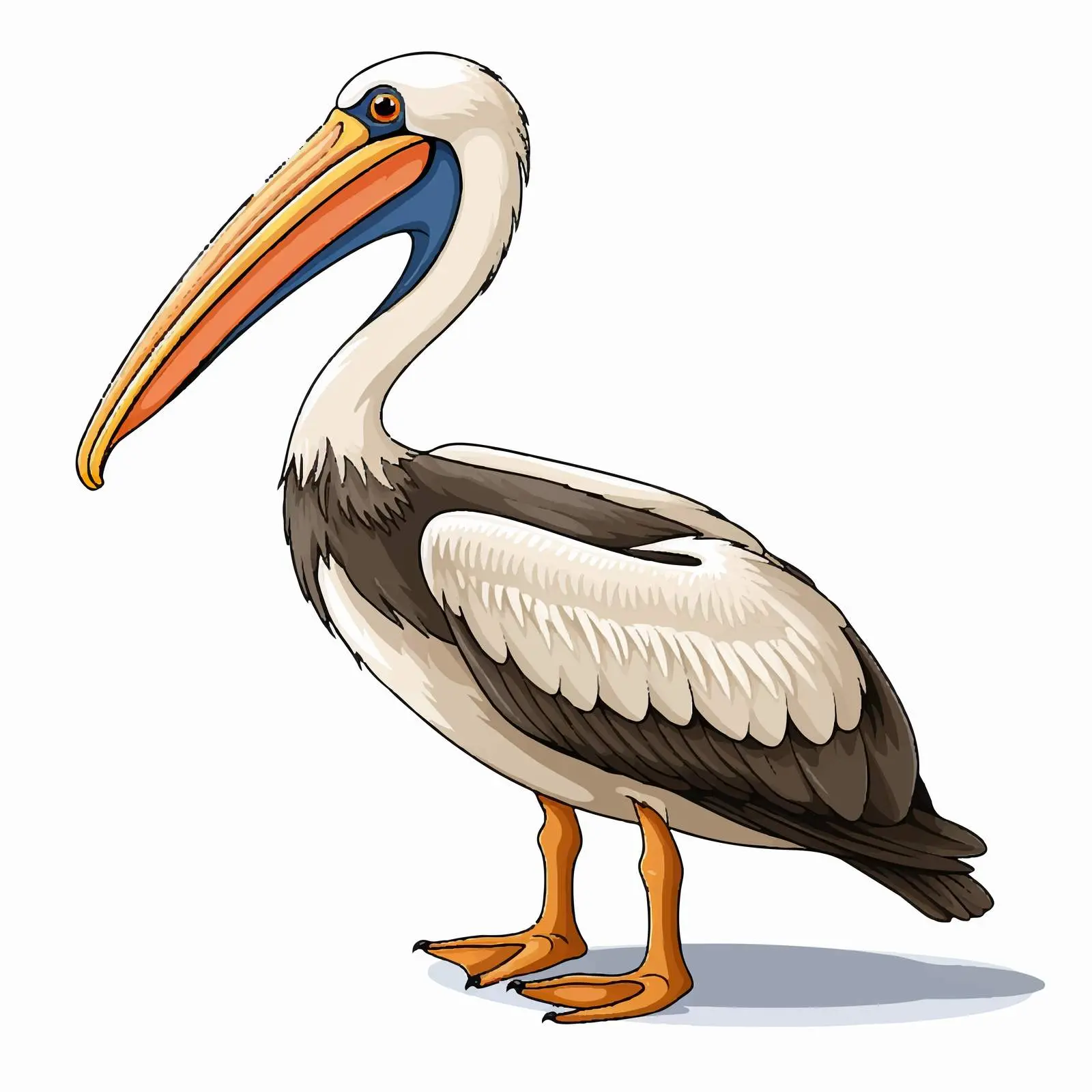Cute Pelican Cartoon Vector Illustration – free pelican image from Dotvec