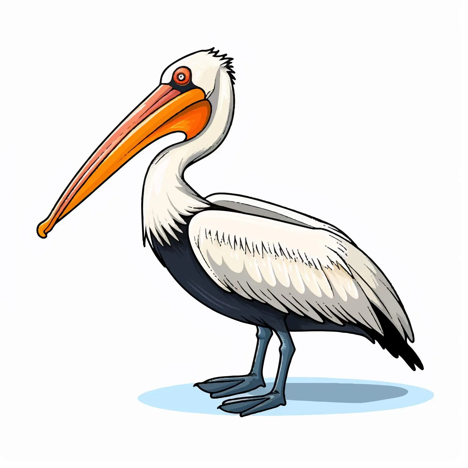 Simple Doodle Style Pelican Illustration — free download from Dotvec