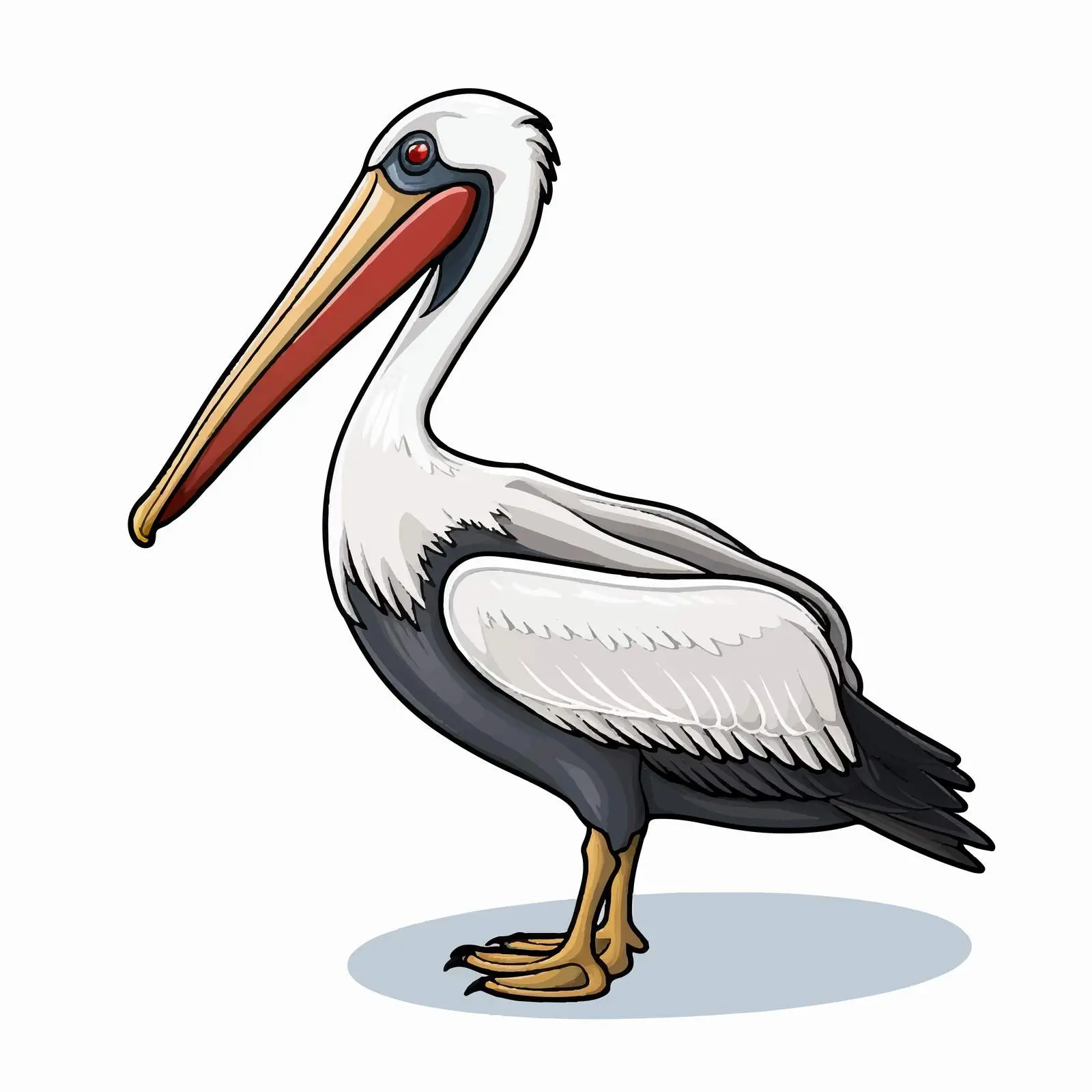 Doodle Style Pelican Illustration on White Background — free download from Dotvec