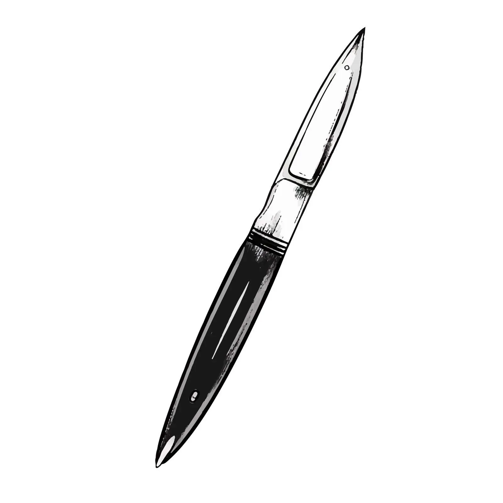 Pen Knife Vector Sketch Illustration on White Background – free knife design image from Dotvec