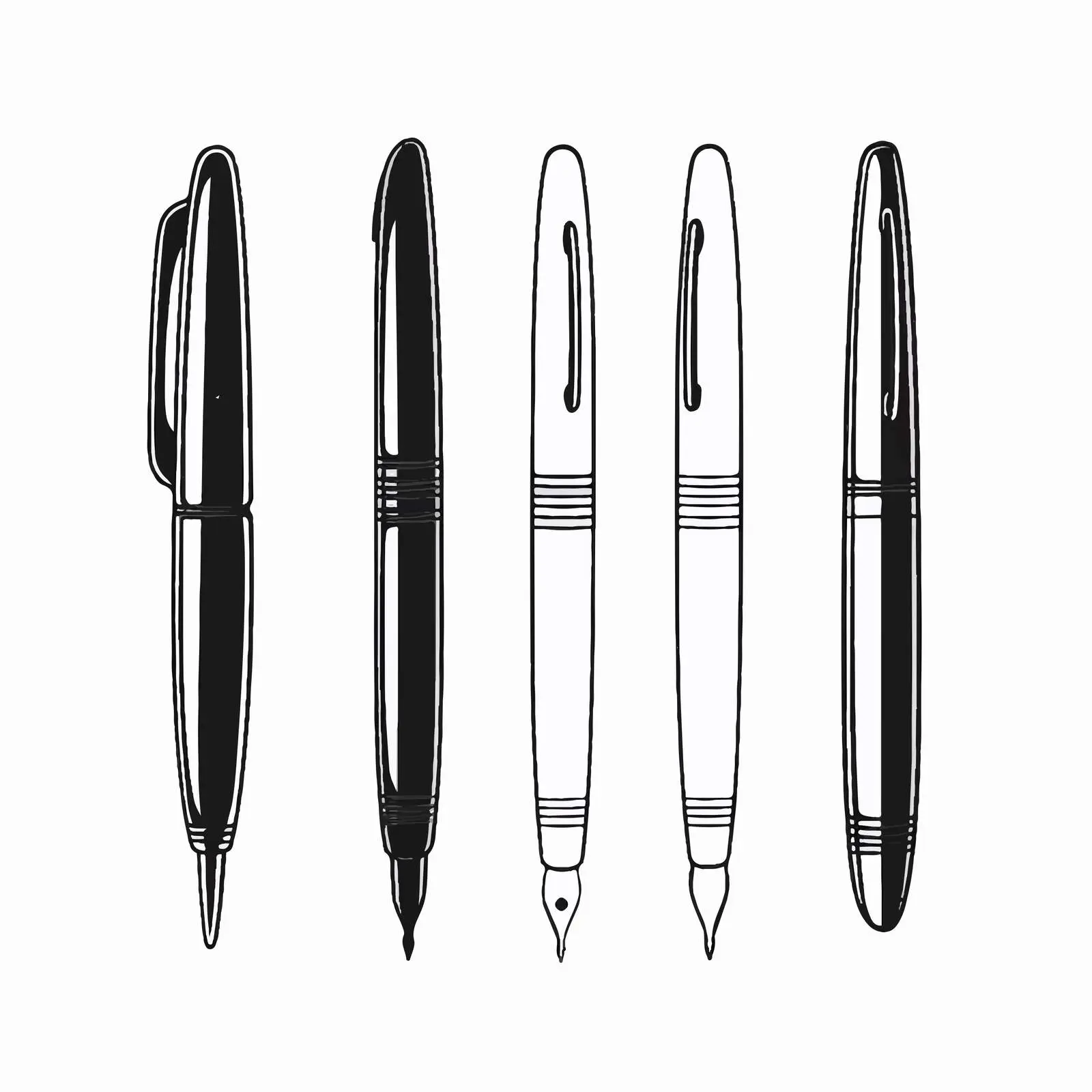 Pen Line Vector Illustration on White Background – free sketching image from Dotvec