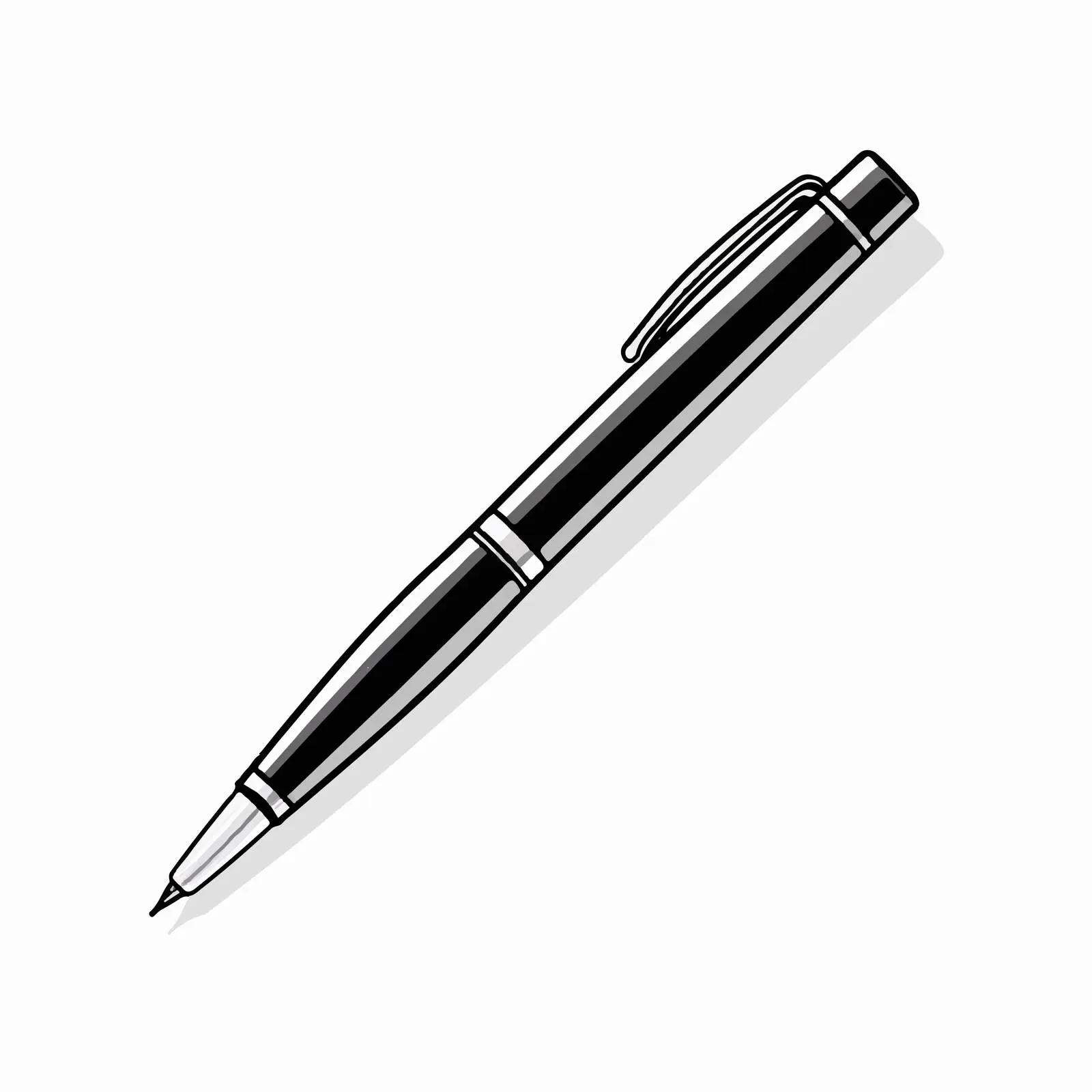 Pen Outline Vector Illustration on White Background — free download from Dotvec