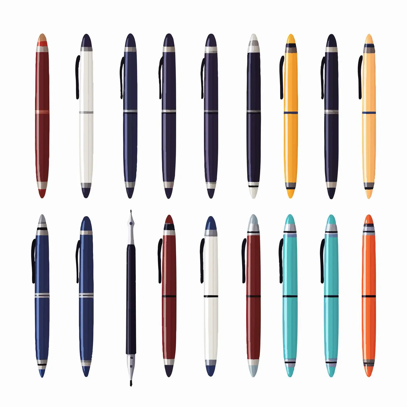 Top View Pen Vector Illustration on White Background — free download from Dotvec