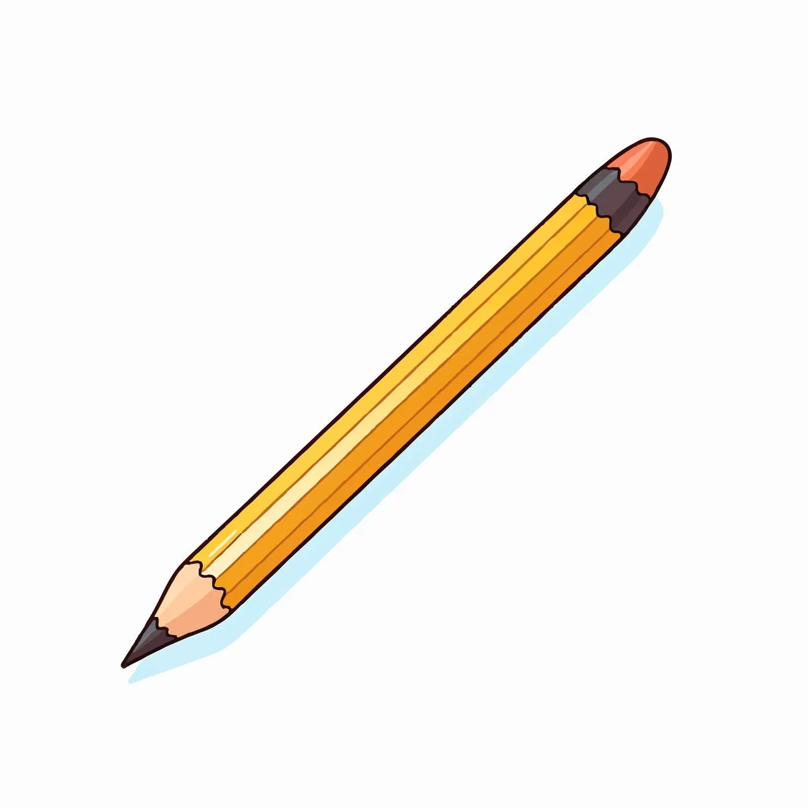 Cartoon Pencil Line Vector Illustration — free download from Dotvec